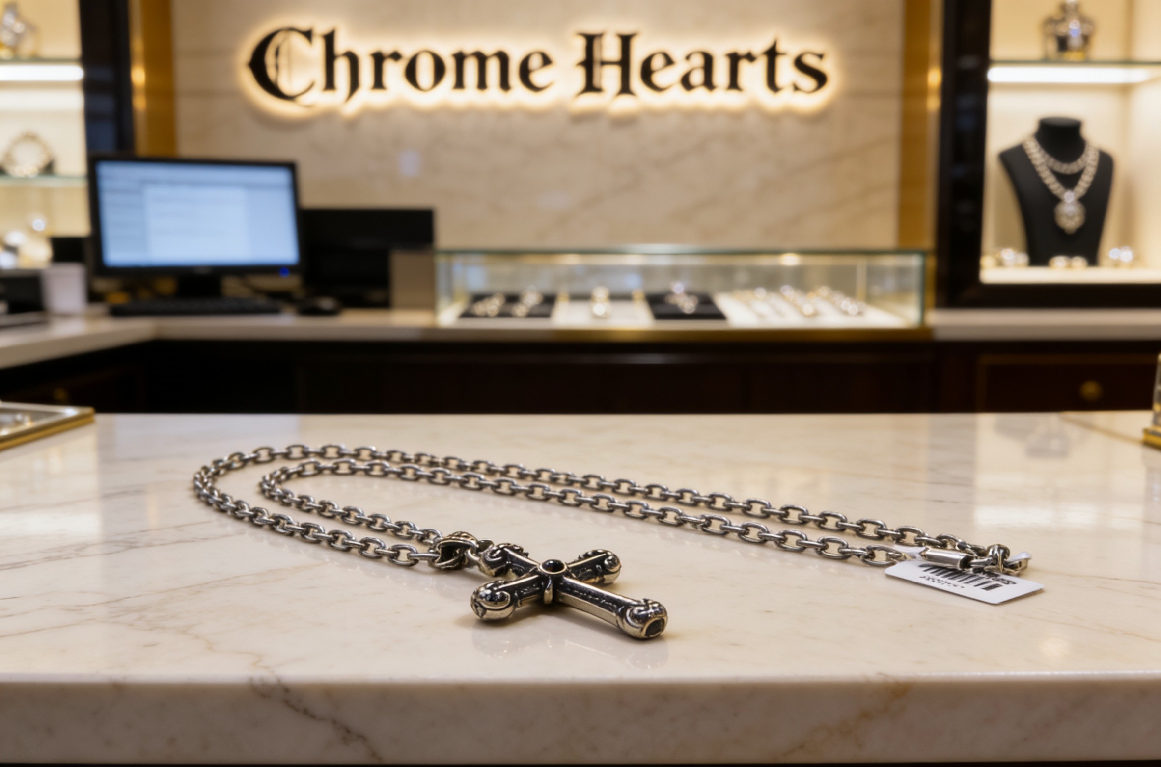 Chrome Hearts 𝐡𝐞𝐚𝐫𝐭𝐬 克罗心字母链 暗 ［字母暴动］ 蚀刻字母链｜纯手工镌刻末日密语