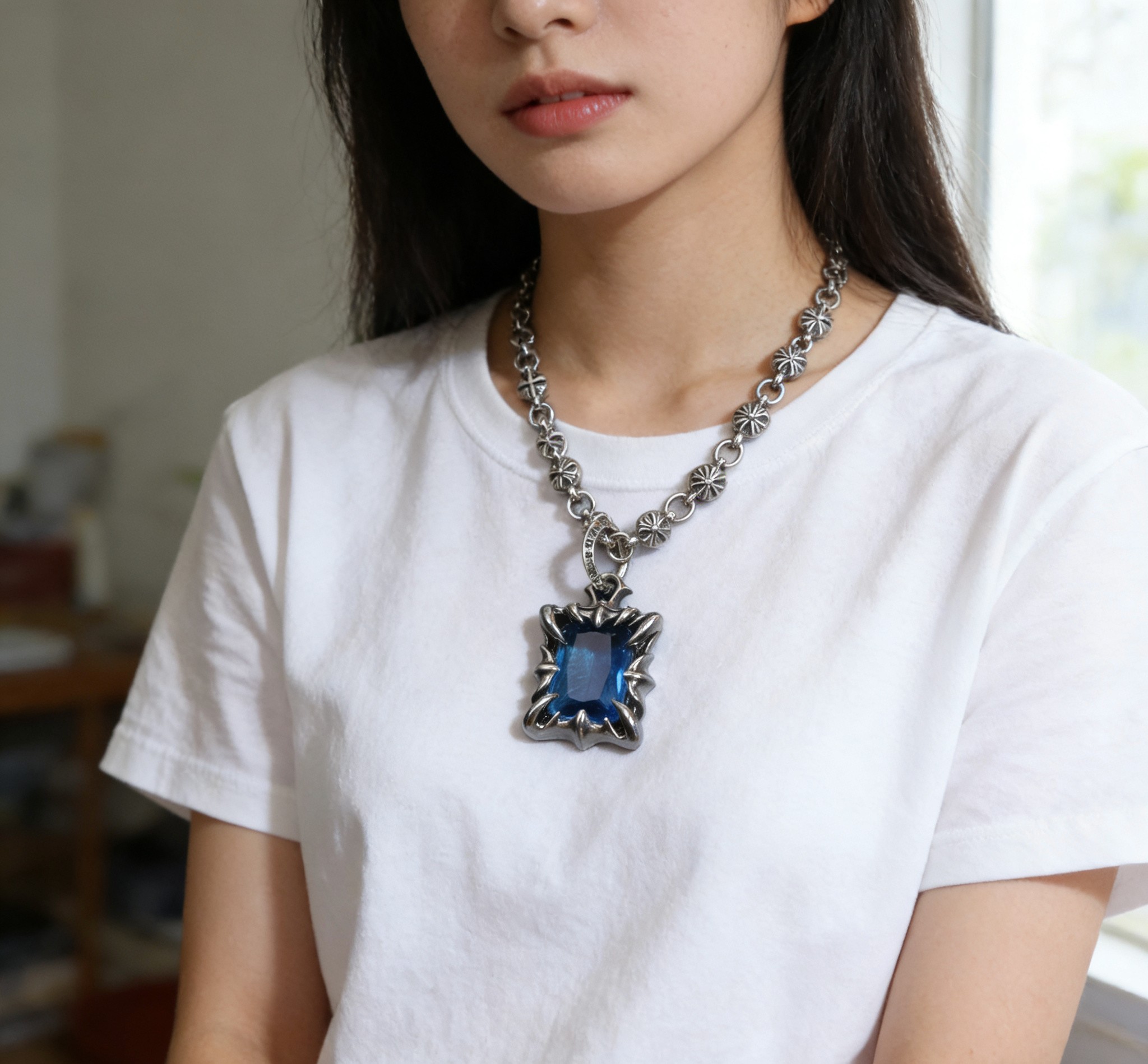 Chrome Hearts 𝐡𝐞𝐚𝐫𝐭𝐬 克罗心项链
