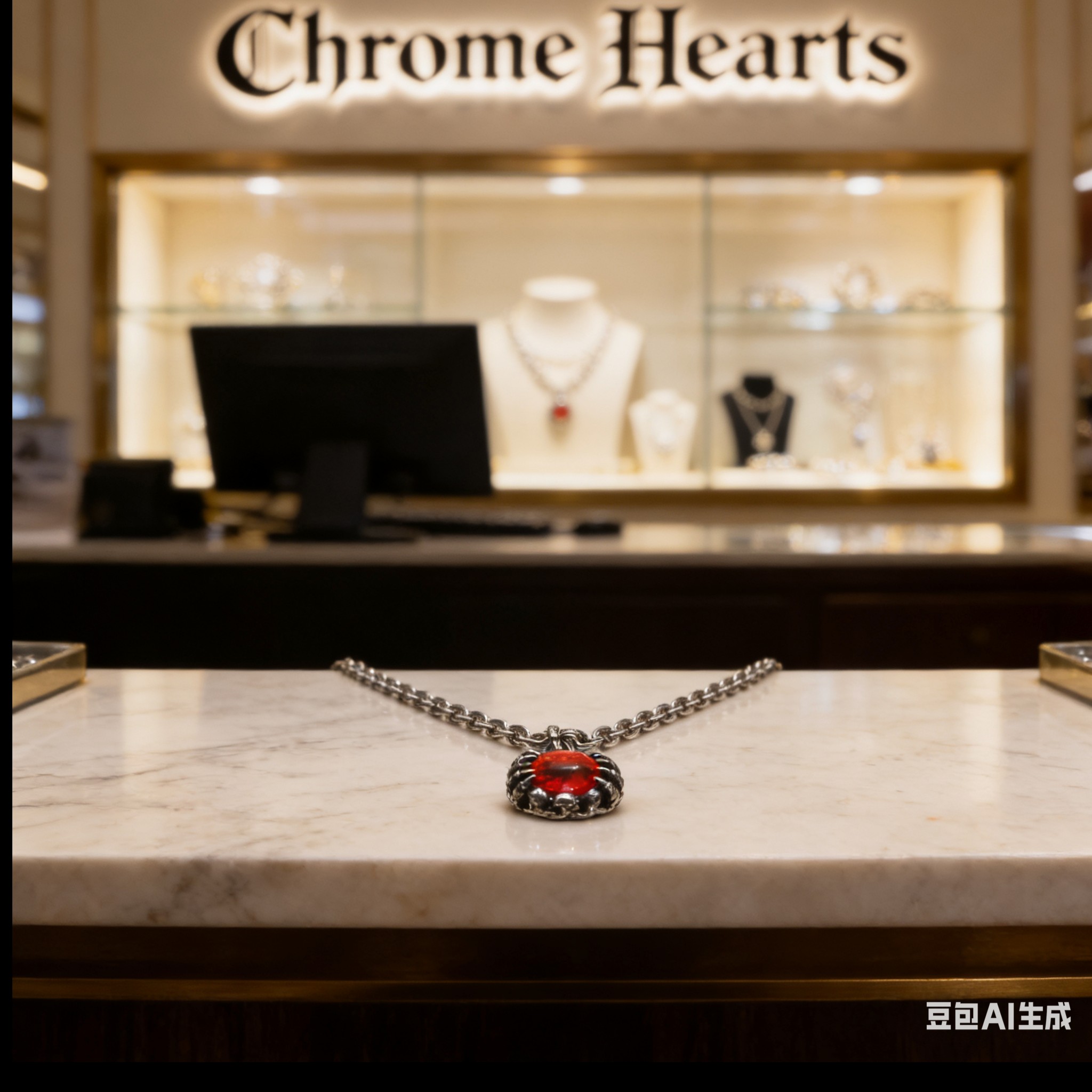 Chrome Hearts 𝐡𝐞𝐚𝐫𝐭𝐬 克罗心项链麻花链手工制作工艺 黄金色 卖爆的项链