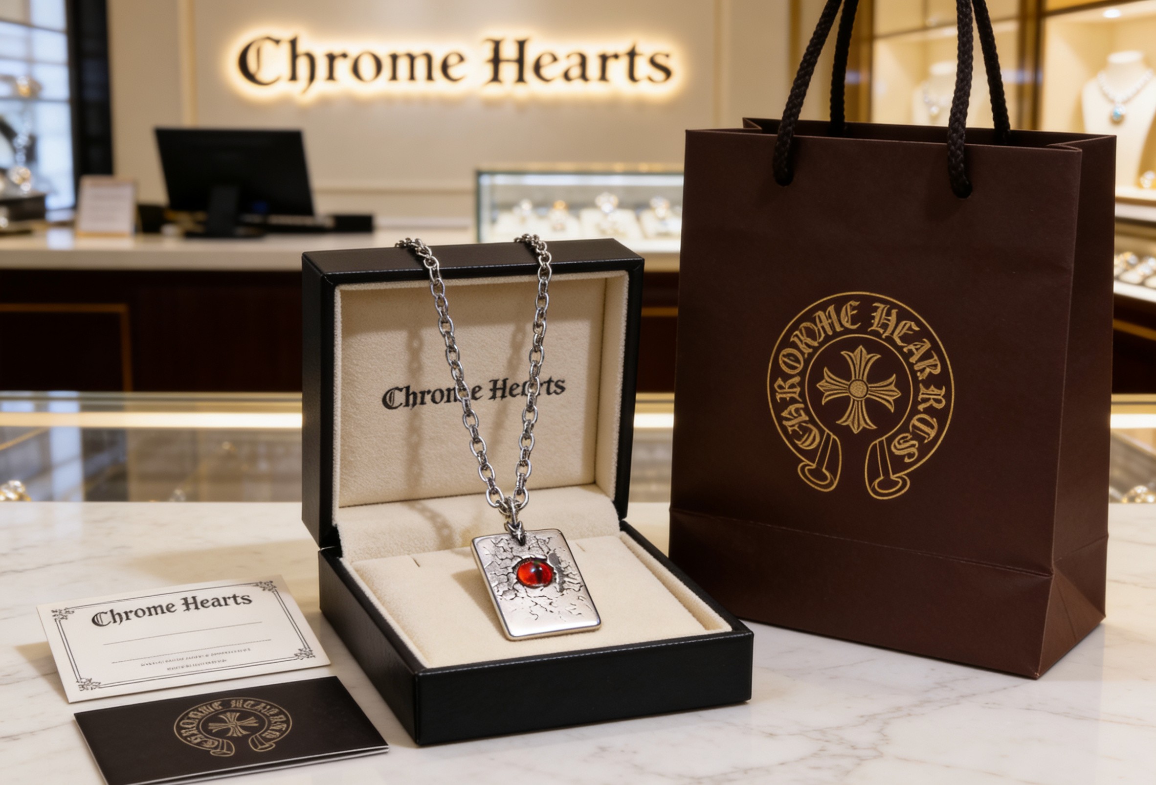 Chrome Hearts 𝐡𝐞𝐚𝐫𝐭𝐬 克罗心字母链 暗 ［字母暴动］ 蚀刻字母链｜纯手工镌刻末日密语