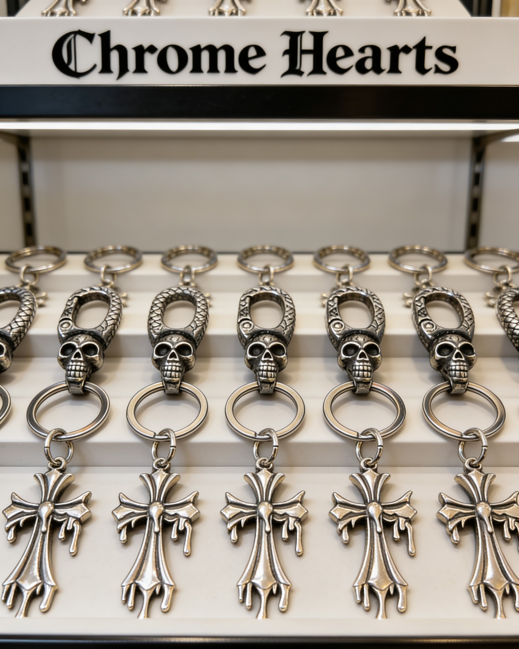 Chrome Hearts 推荐𝐂𝐡𝐫𝐨𝐦𝐞 𝐡𝐞𝐚𝐫𝐭𝐬 克罗心钥匙扣 ，骷髅头熔岩十字架挂饰