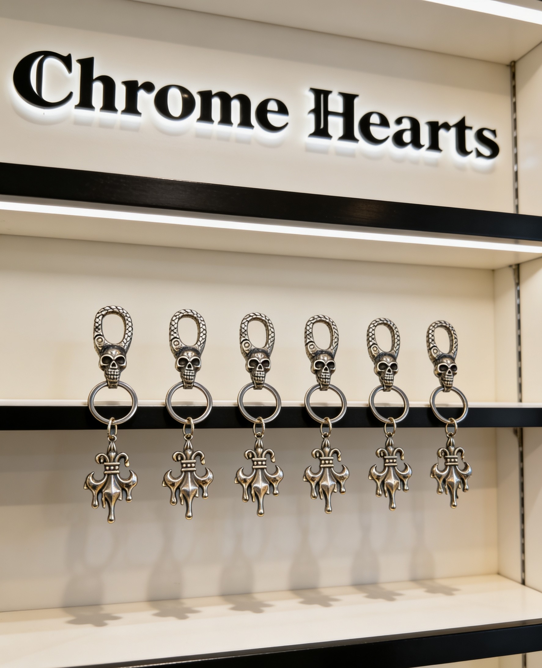 Chrome Hearts 2026 推荐𝐂𝐡𝐫𝐨𝐦𝐞 𝐡𝐞𝐚𝐫𝐭𝐬 克罗心钥匙扣 ，骷髅头熔岩童军花挂饰