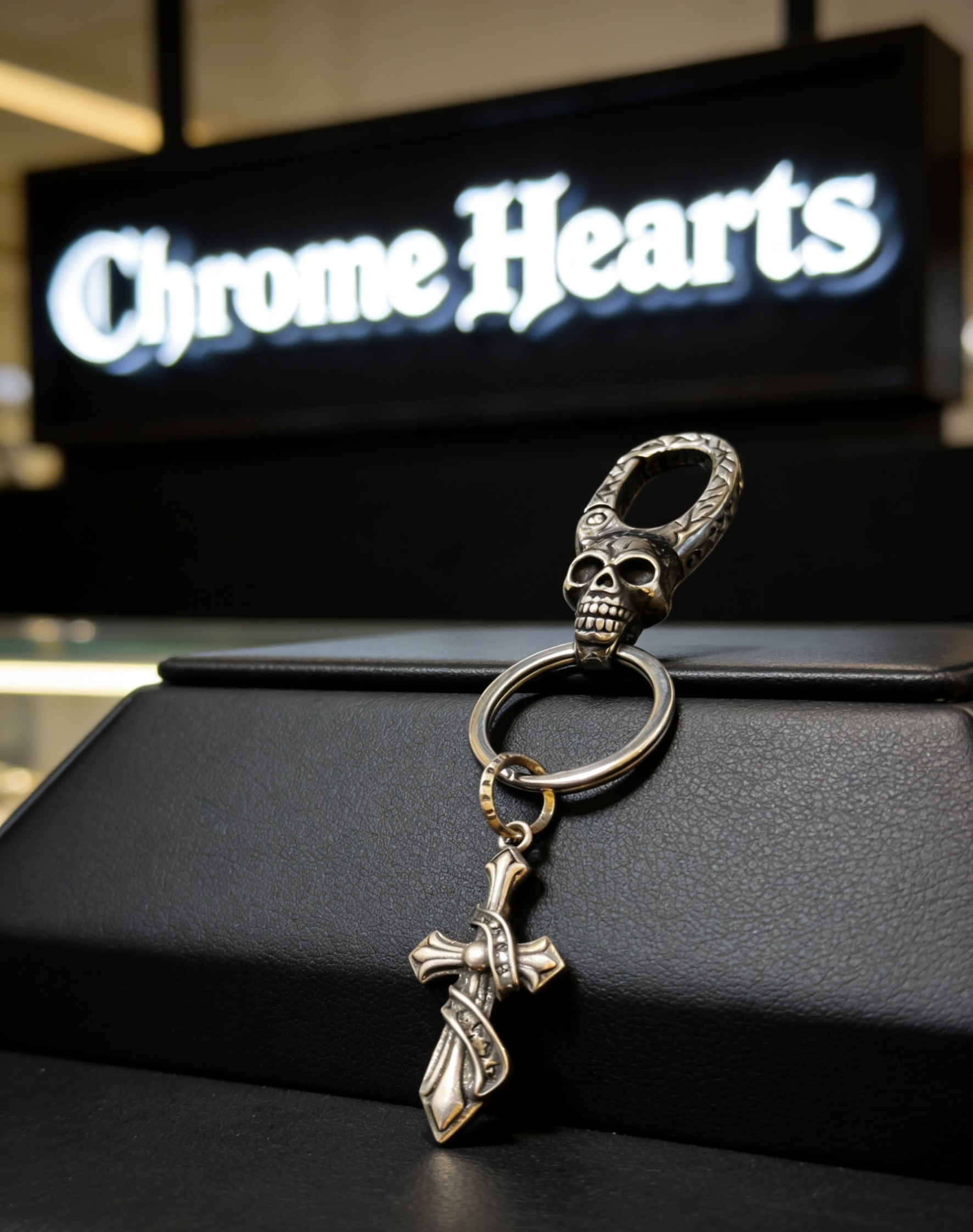 Chrome Hearts 2026 推荐𝐂𝐡𝐫𝐨𝐦𝐞 𝐡𝐞𝐚𝐫𝐭𝐬 克罗心钥匙扣 ，骷髅头缠绕圣剑挂饰