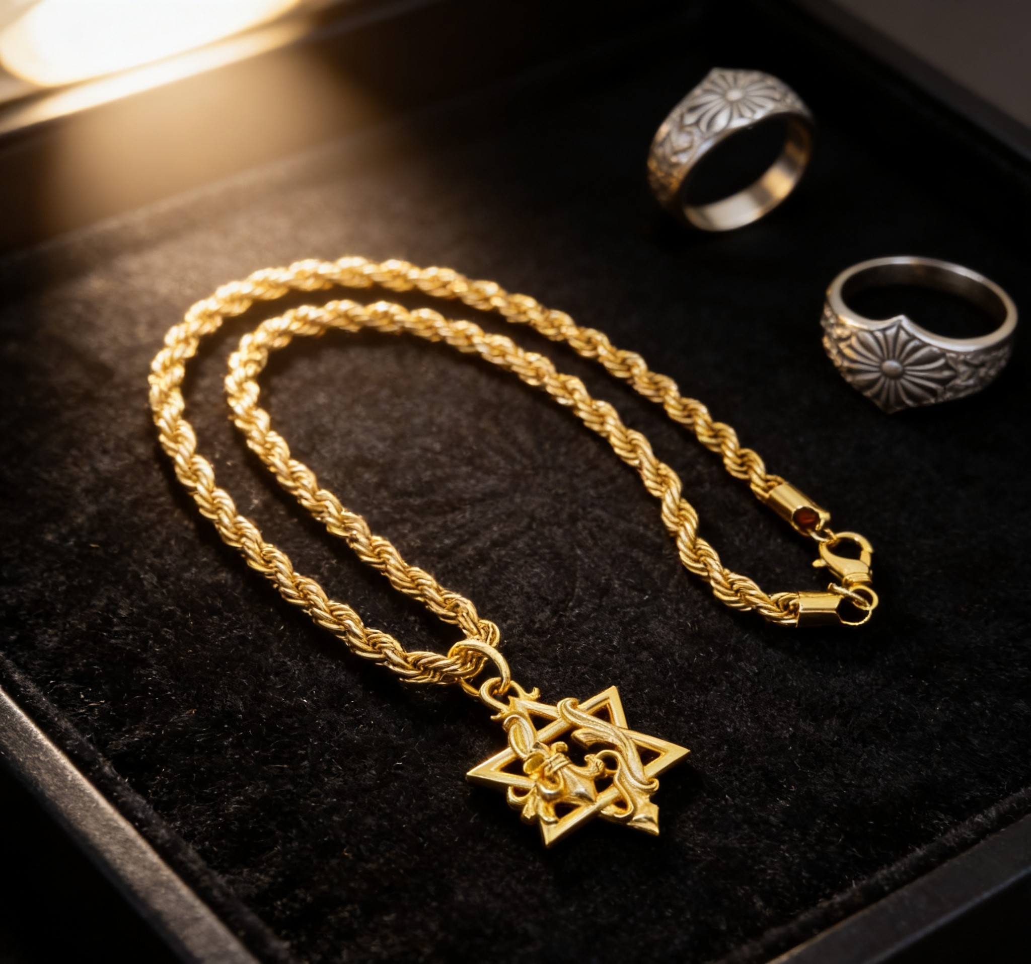 Chrome Hearts 2026 推荐𝐂𝐡𝐫𝐨𝐦𝐞 𝐡𝐞𝐚𝐫𝐭𝐬 克罗心项链 ，六芒星圣剑吊坠