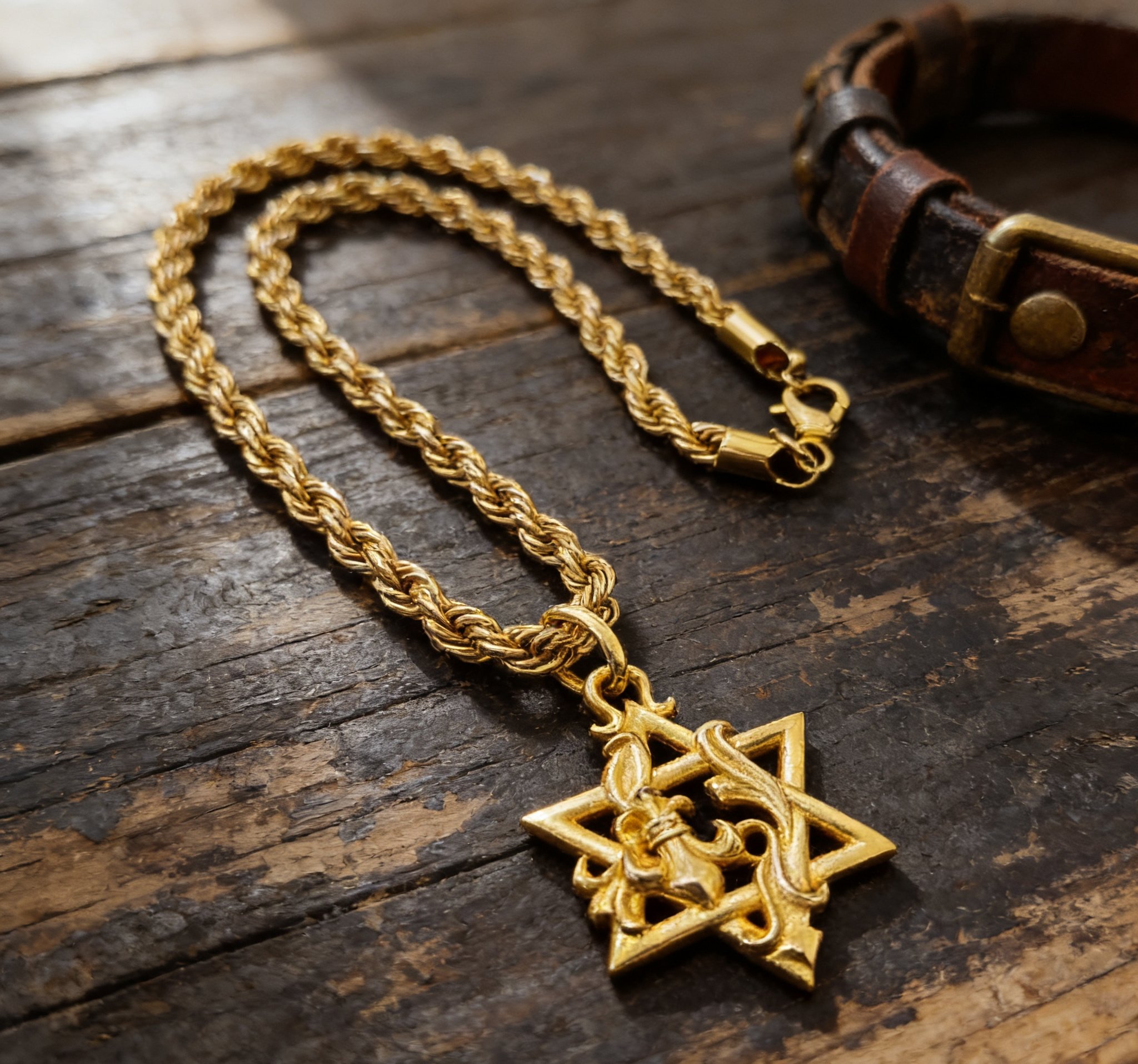 Chrome Hearts 2026 推荐𝐂𝐡𝐫𝐨𝐦𝐞 𝐡𝐞𝐚𝐫𝐭𝐬 克罗心项链 ，六芒星圣剑吊坠