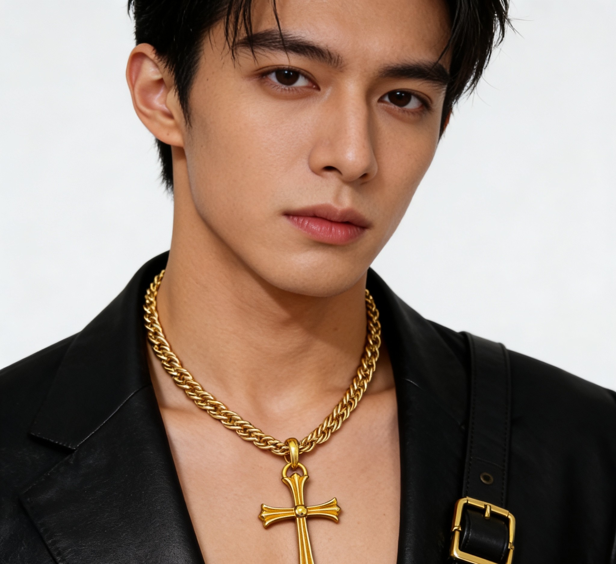 Chrome Hearts 2026 推荐𝐂𝐡𝐫𝐨𝐦𝐞 𝐡𝐞𝐚𝐫𝐭𝐬 克罗心项链 ，金色十字架吊坠
