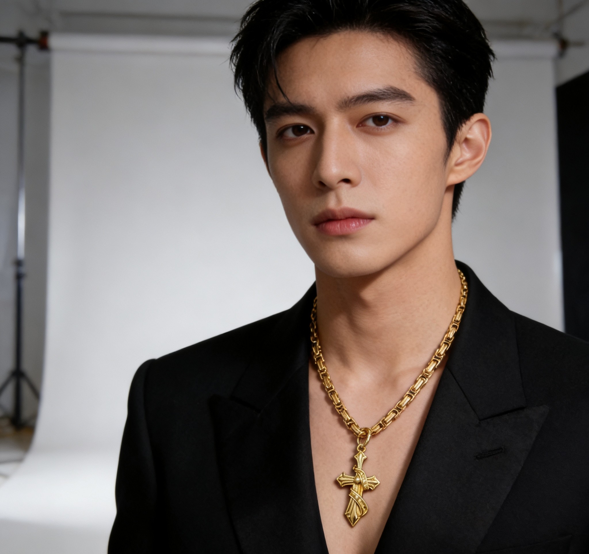 Chrome Hearts 2026 推荐𝐂𝐡𝐫𝐨𝐦𝐞 𝐡𝐞𝐚𝐫𝐭𝐬 克罗心项链 ，双层缠绕圣剑十字架回形链
