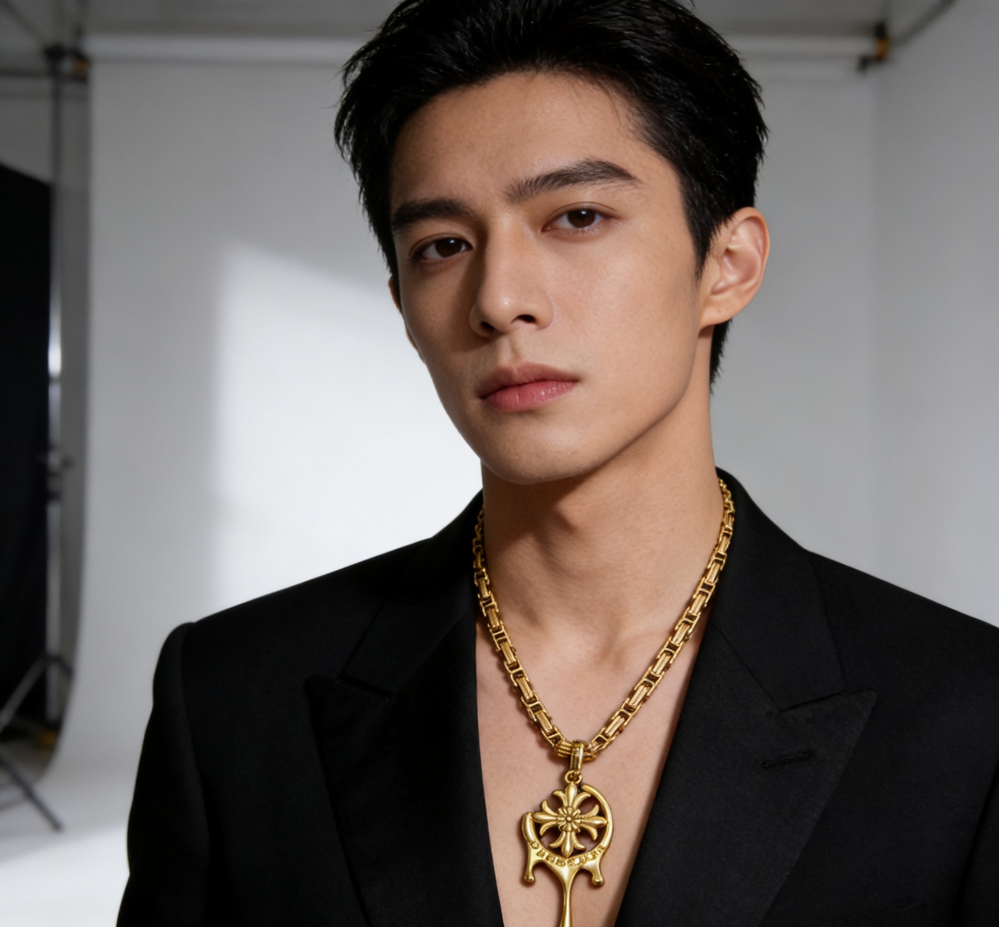 Chrome Hearts 2026 推荐𝐂𝐡𝐫𝐨𝐦𝐞 𝐡𝐞𝐚𝐫𝐭𝐬 克罗心项链 ，童军花火焰吊坠回形链