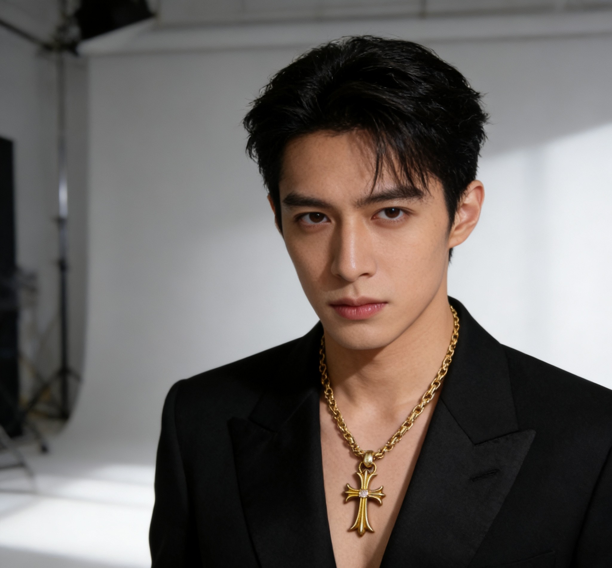 Chrome Hearts 2026 推荐𝐂𝐡𝐫𝐨𝐦𝐞 𝐡𝐞𝐚𝐫𝐭𝐬 克罗心项链 ，白钻圣剑十字架回形链