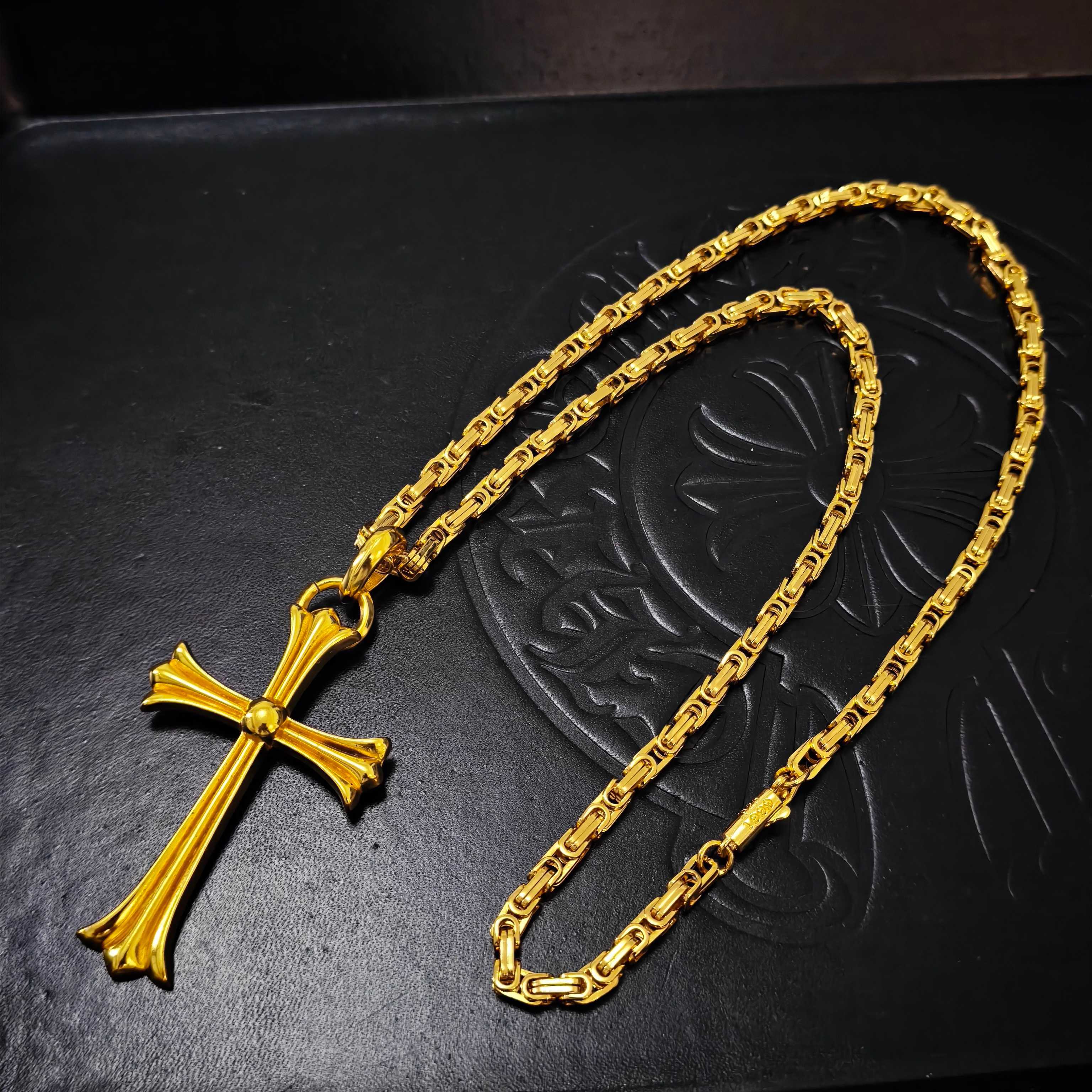 Chrome Hearts 2026 推荐𝐂𝐡𝐫𝐨𝐦𝐞 𝐡𝐞𝐚𝐫𝐭𝐬 克罗心项链 ，火焰圣剑十字架回形链