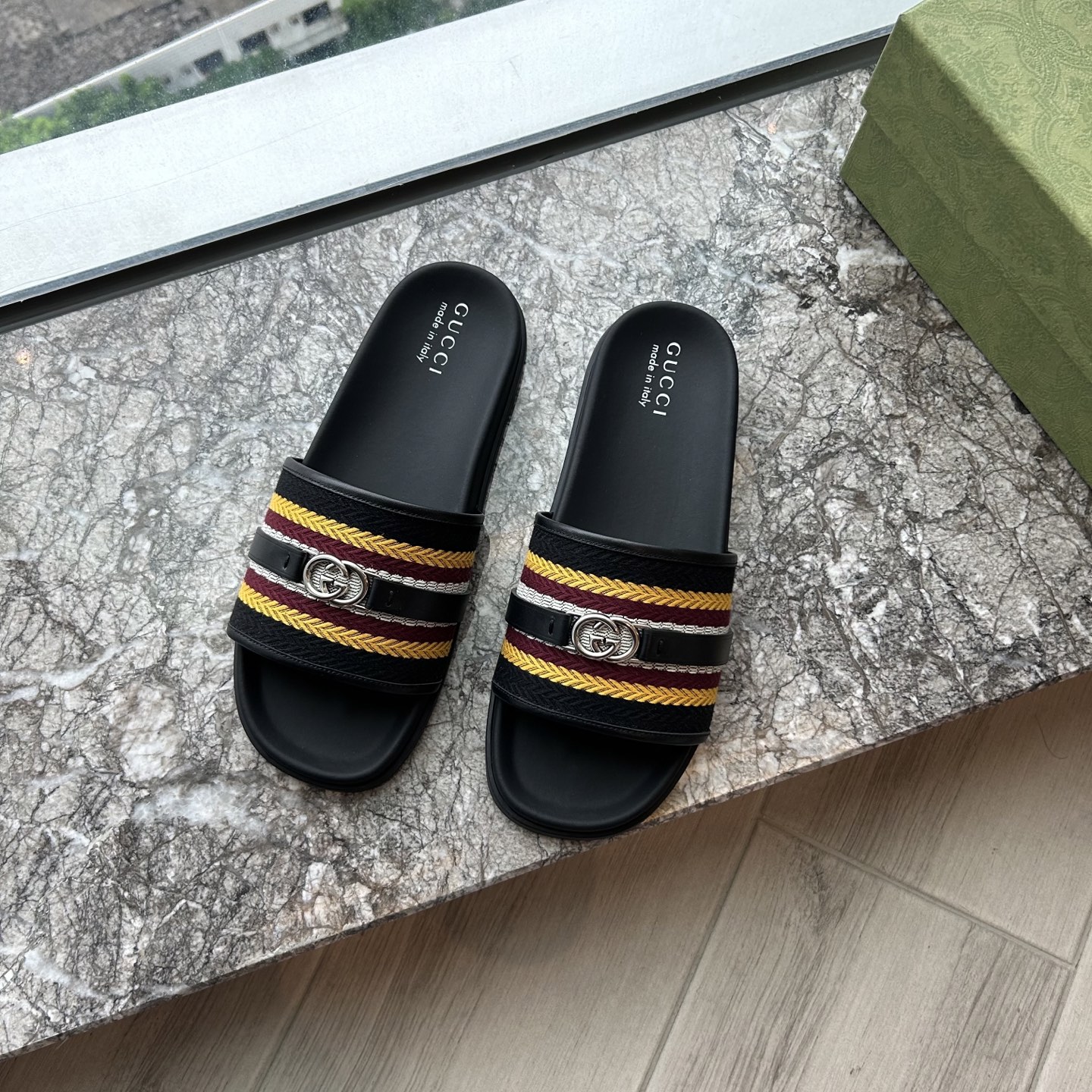 Gucci Interlocking G Striped Slides Sandals - Iconic Style & Comfort 6 i1753201164214 8820 0 4