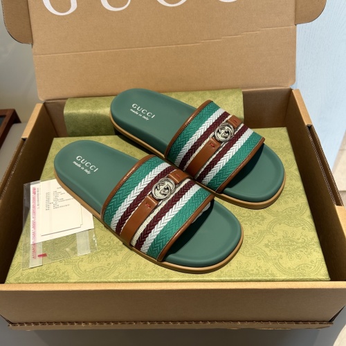 Gucci Interlocking G Striped Slide Sandals for Men - Luxurious Comfort