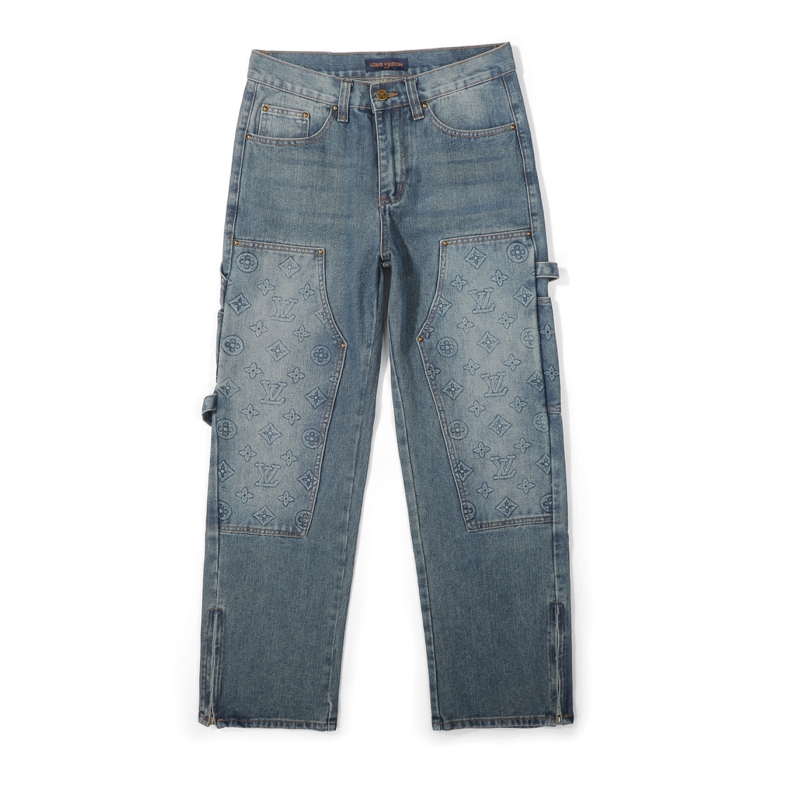 Louis Vuitton Vêtements Jeans Chine en ligne
 Bleu Blanc Imprimé Unisexe Fashion Peu importe