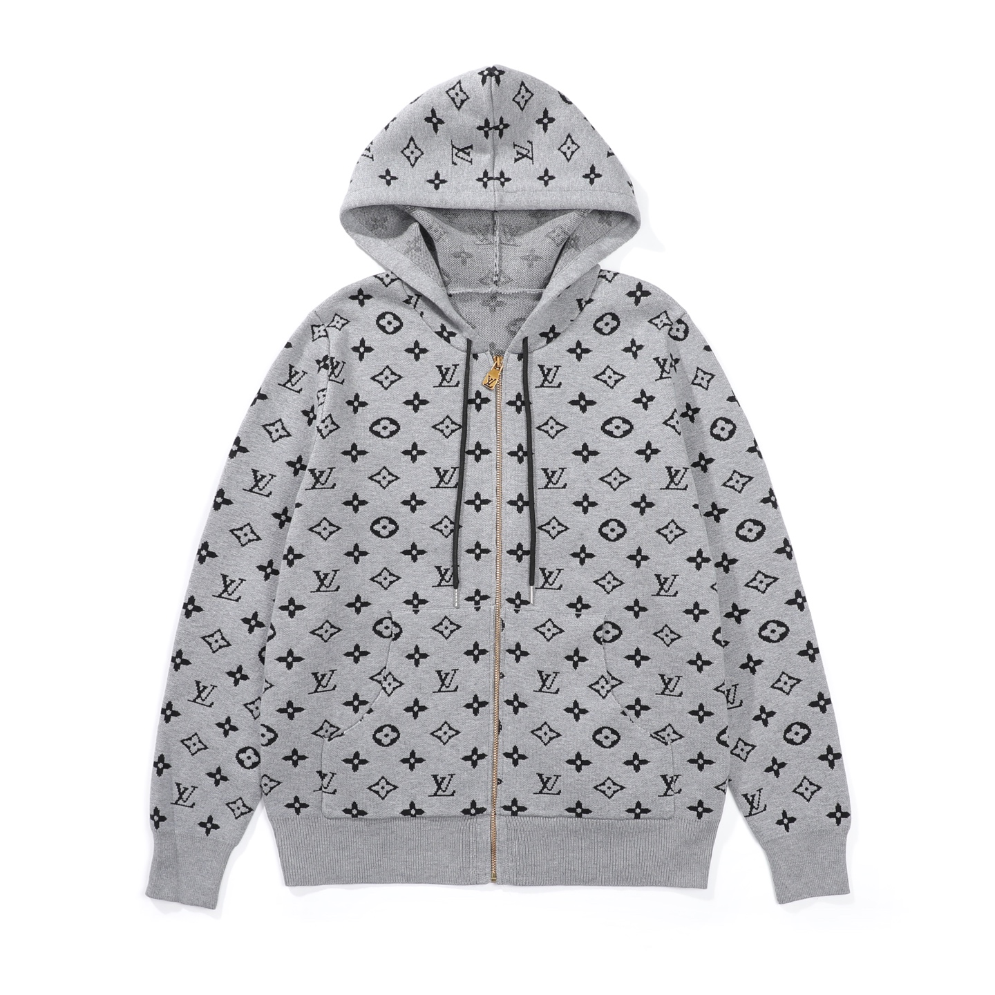 Louis Vuitton 2025 Fall/Winter Classic Monogram Knit Hoodie - Stylish & Comfy