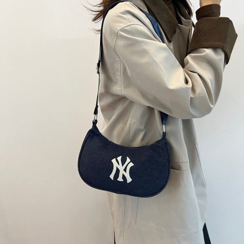 NY Classic Denim Shoulder Bag, Trendy Underarm Bag for Women, Stylish Purse