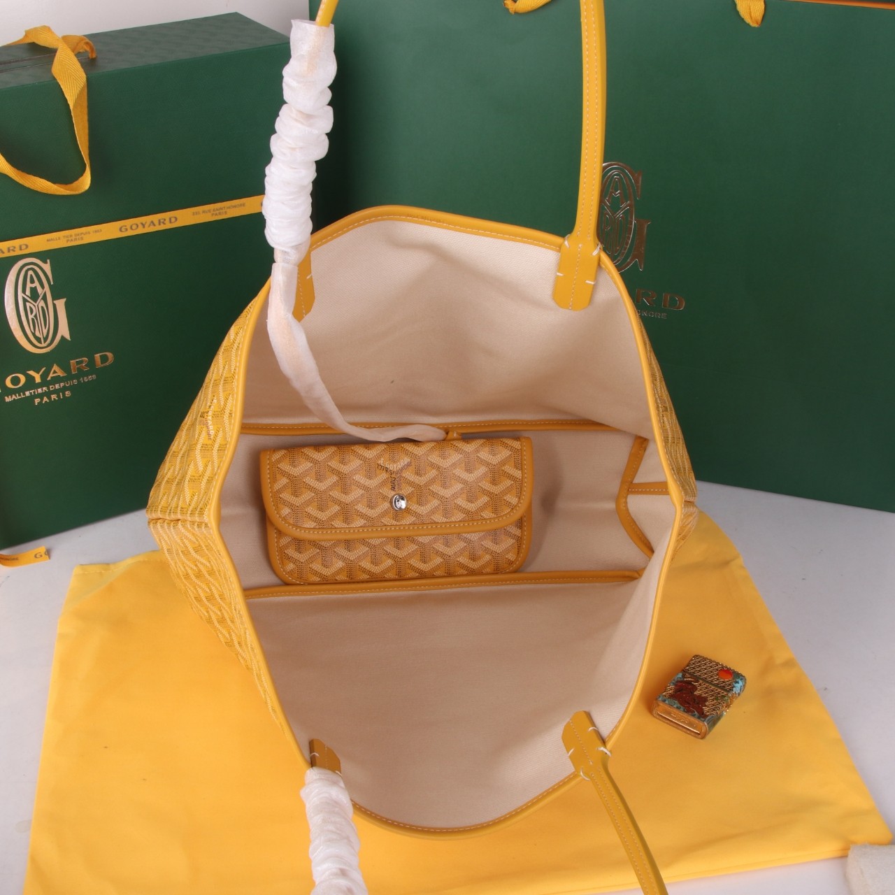 《工厂直销》戈雅：‌大号购物袋，颜色：黄色，大号尺寸：袋口55cm，低高40，高30，底宽15cm[66