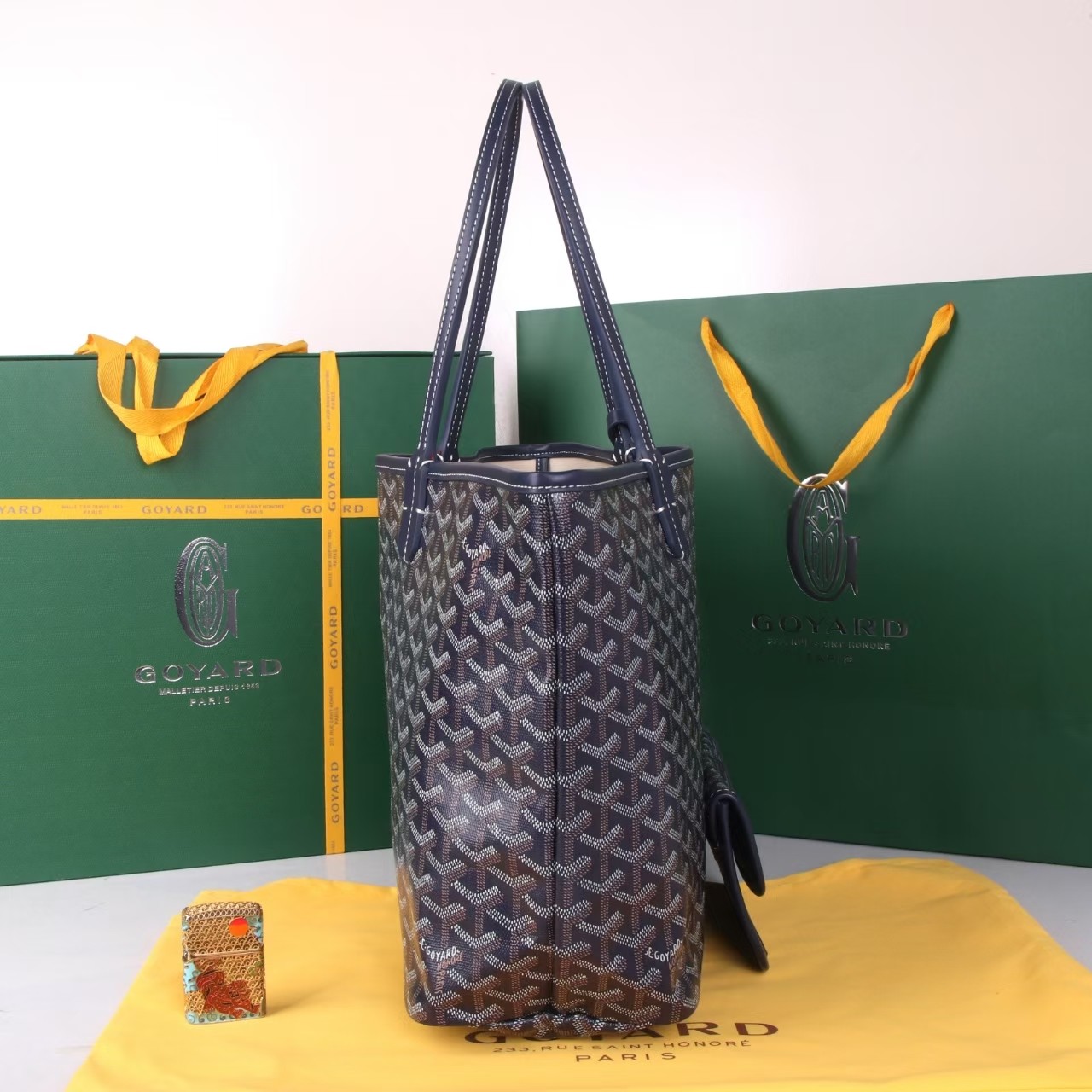 《工厂直销》戈雅：‌大号购物袋，颜色：新宝蓝，大号尺寸：袋口55cm，低高40，高30，底宽15cm[6
