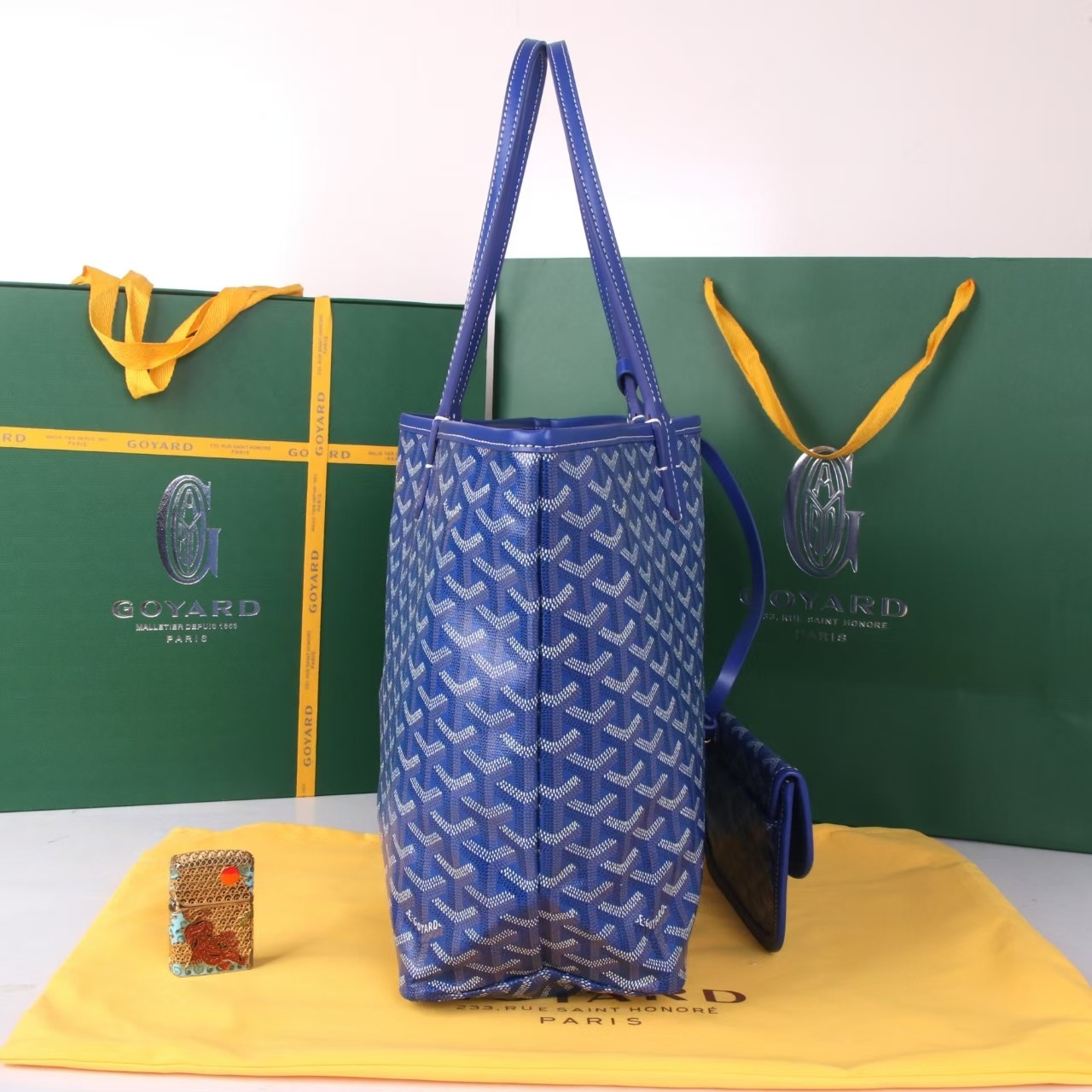 《工厂直销》戈雅：‌大号购物袋，颜色：蓝色，大号尺寸：袋口55cm，低高40，高30，底宽15cm[66