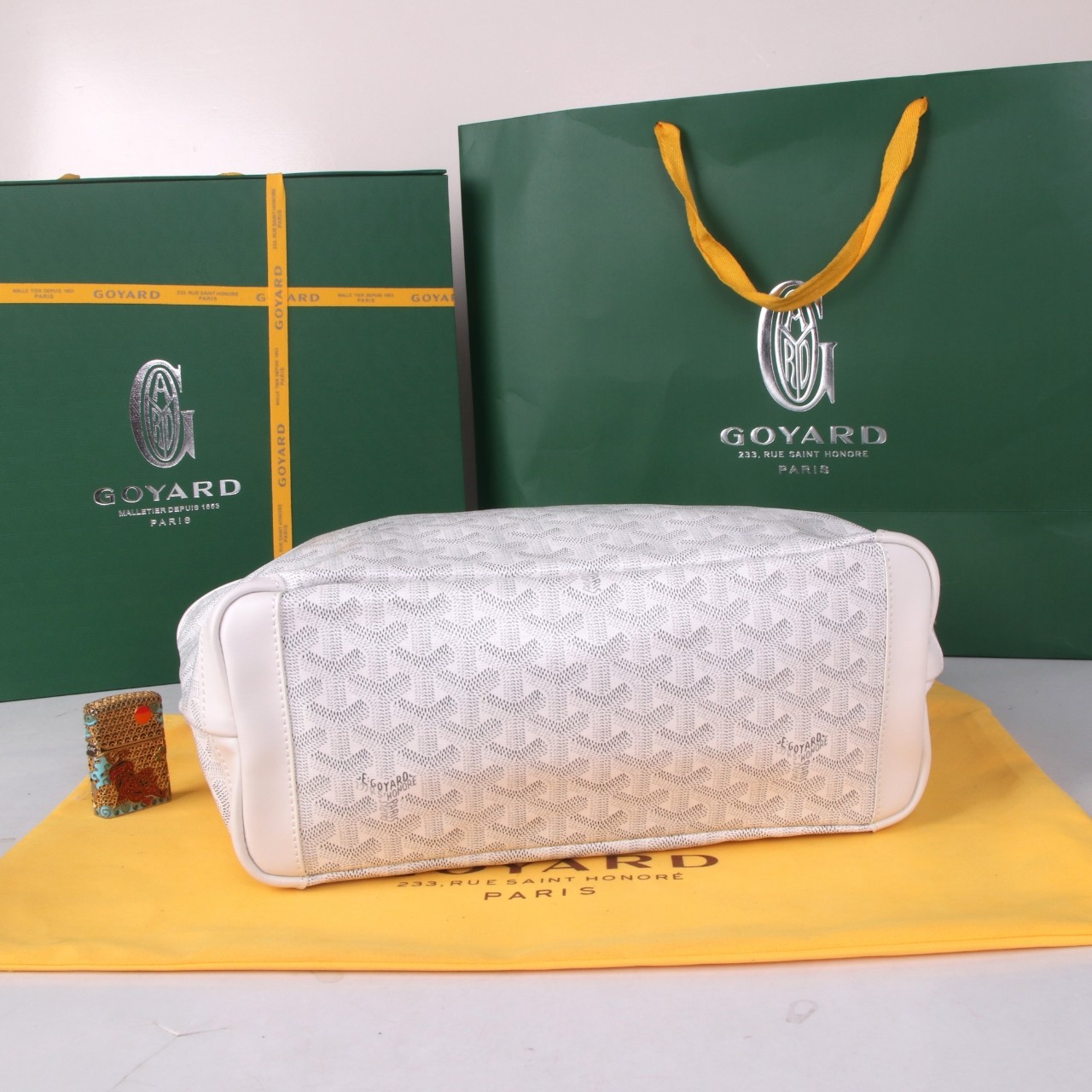 《工厂直销》戈雅：‌拉链款托特包购物袋，颜色，白色，小号尺寸袋口41cm，底30高23.5底宽13cm