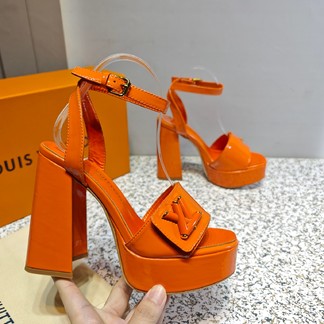 Louis Vuitton Shoes Sandals Women Genuine Leather Patent Sheepskin Summer Collection