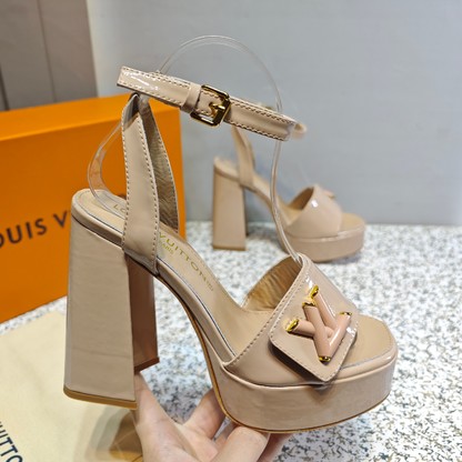 Louis Vuitton Flawless Shoes Sandals Women Genuine Leather Patent Sheepskin Summer Collection