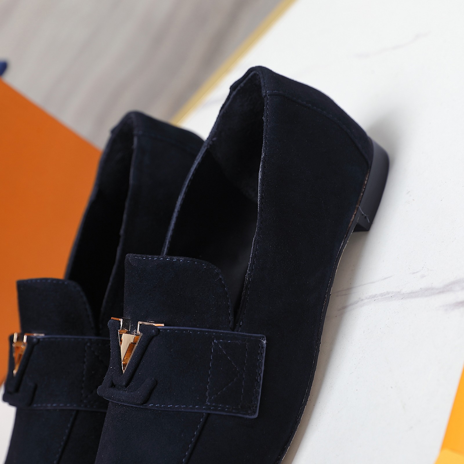Louis Vuitton Loafers, Suede Leather, Designer Buckle, Flat Heel 6 a1698689463844 4577