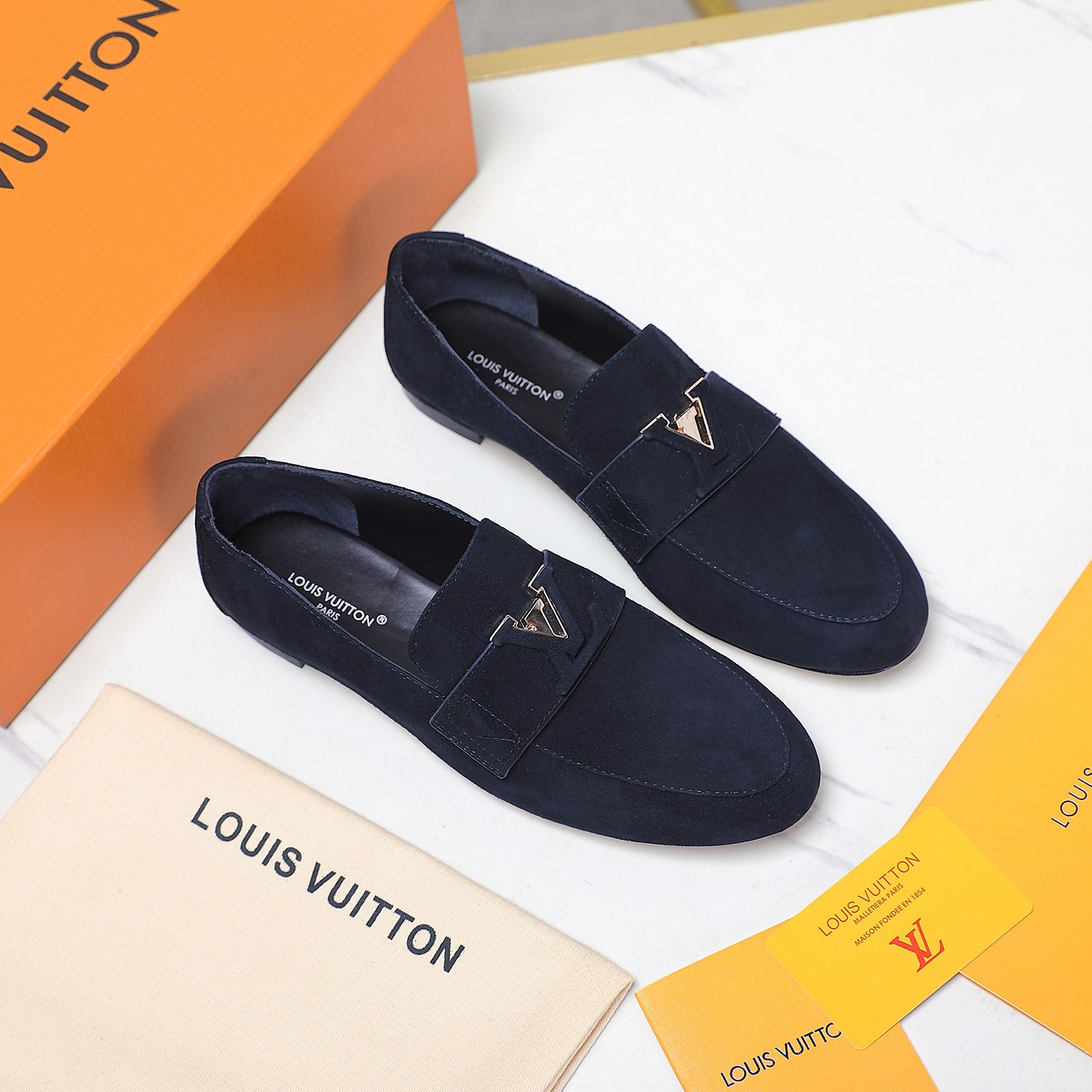 Louis Vuitton Loafers, Suede Leather, Designer Buckle, Flat Heel 3 a1698689467333 5642