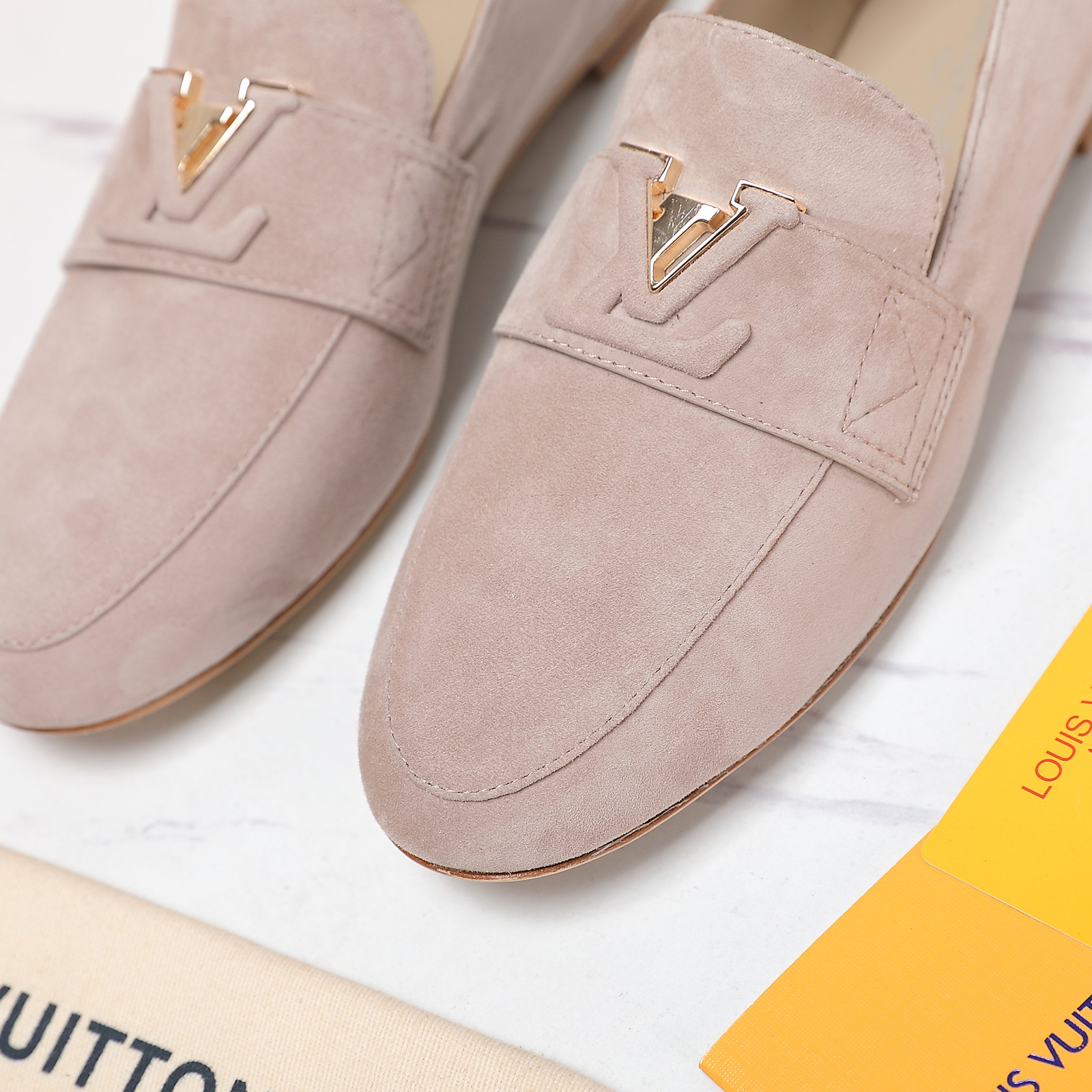 Louis Vuitton Women's Suede Loafers with LV Logo - Comfortable & Stylish 6 a1698689557512 8003