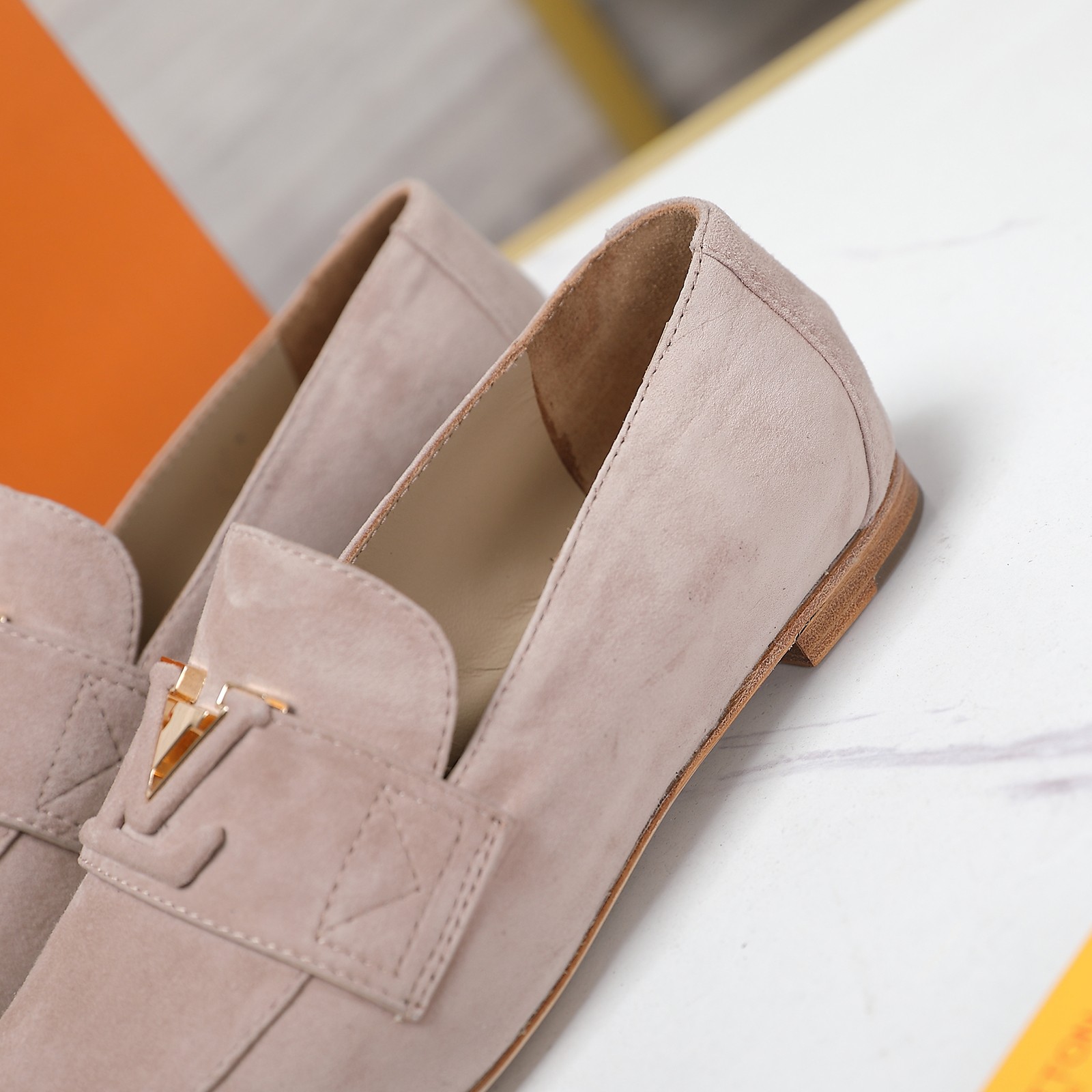 Louis Vuitton Women's Suede Loafers with LV Logo - Comfortable & Stylish 7 a1698689557514 1200
