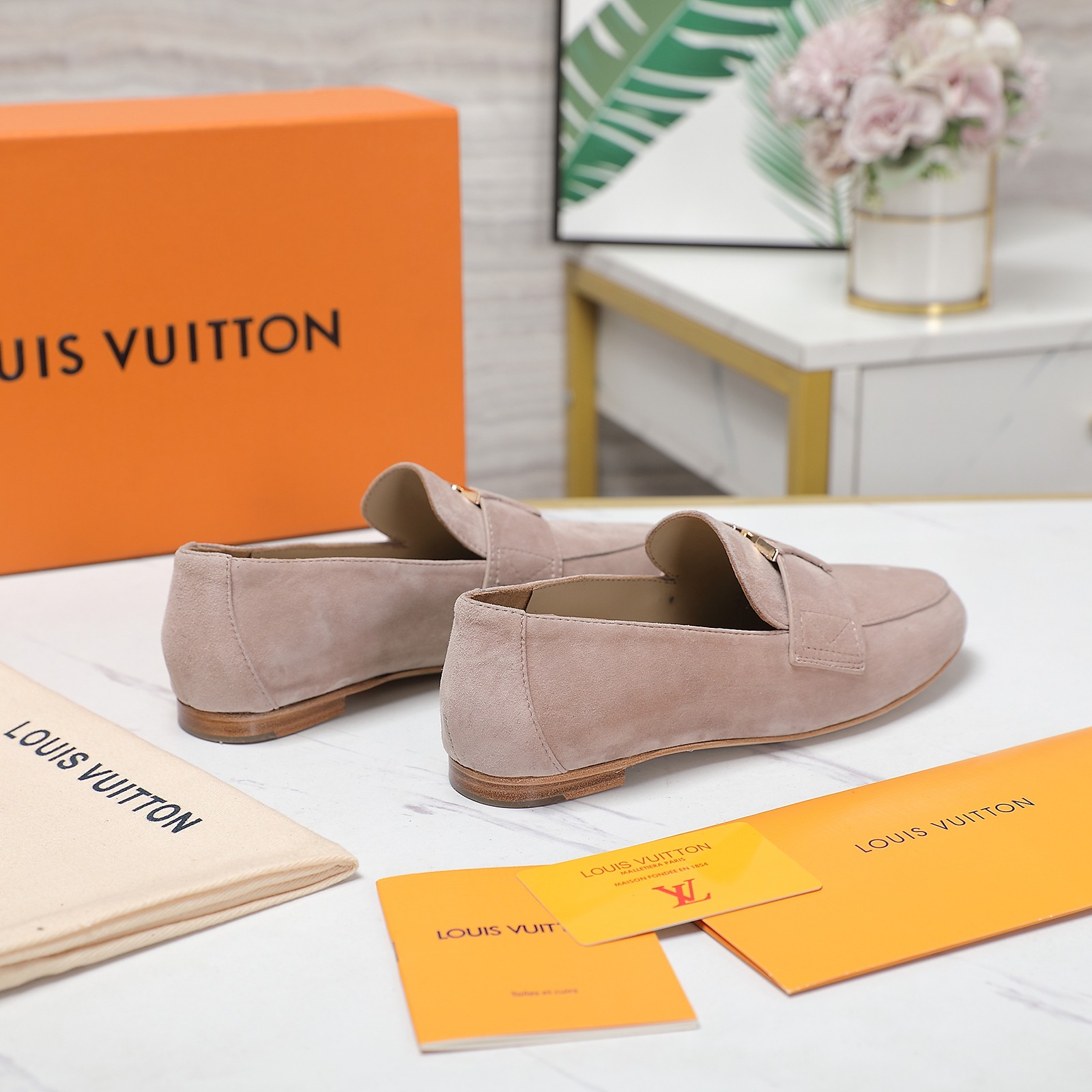 Louis Vuitton Women's Suede Loafers with LV Logo - Comfortable & Stylish 9 a1698689557515 5151