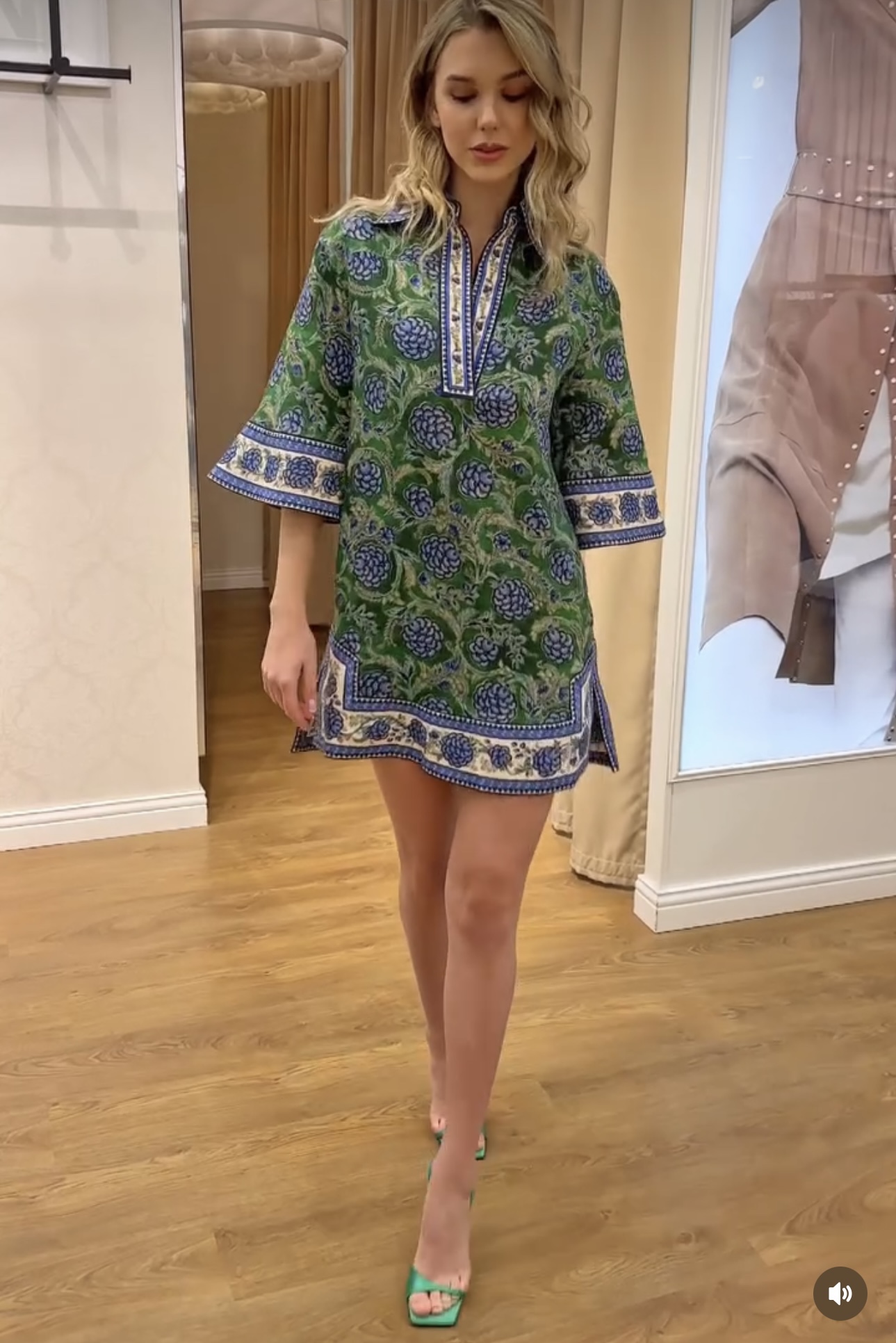 Zimmermann Vêtements Robes Réplique de haute qualité bon marché
 Vert Imprimé Lin Peu importe