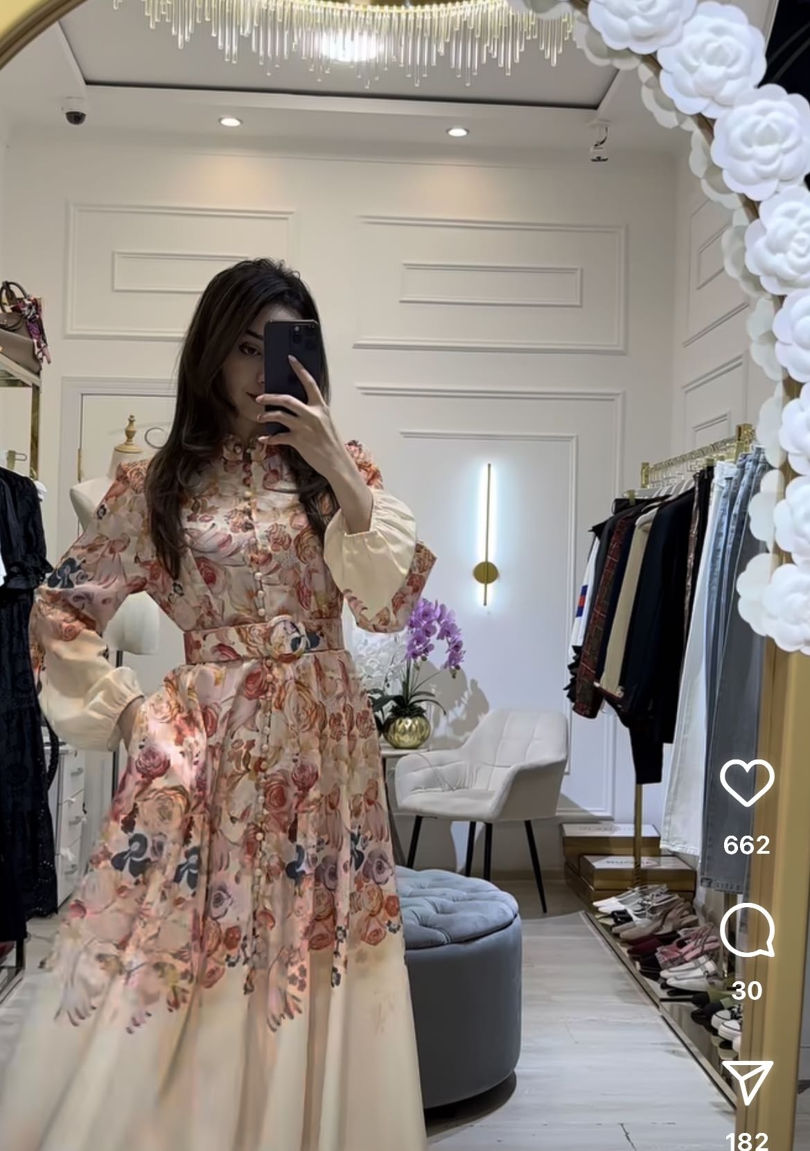 Zimmermann Vêtements Robes Couleur rose Les roses Imprimé Manches longues