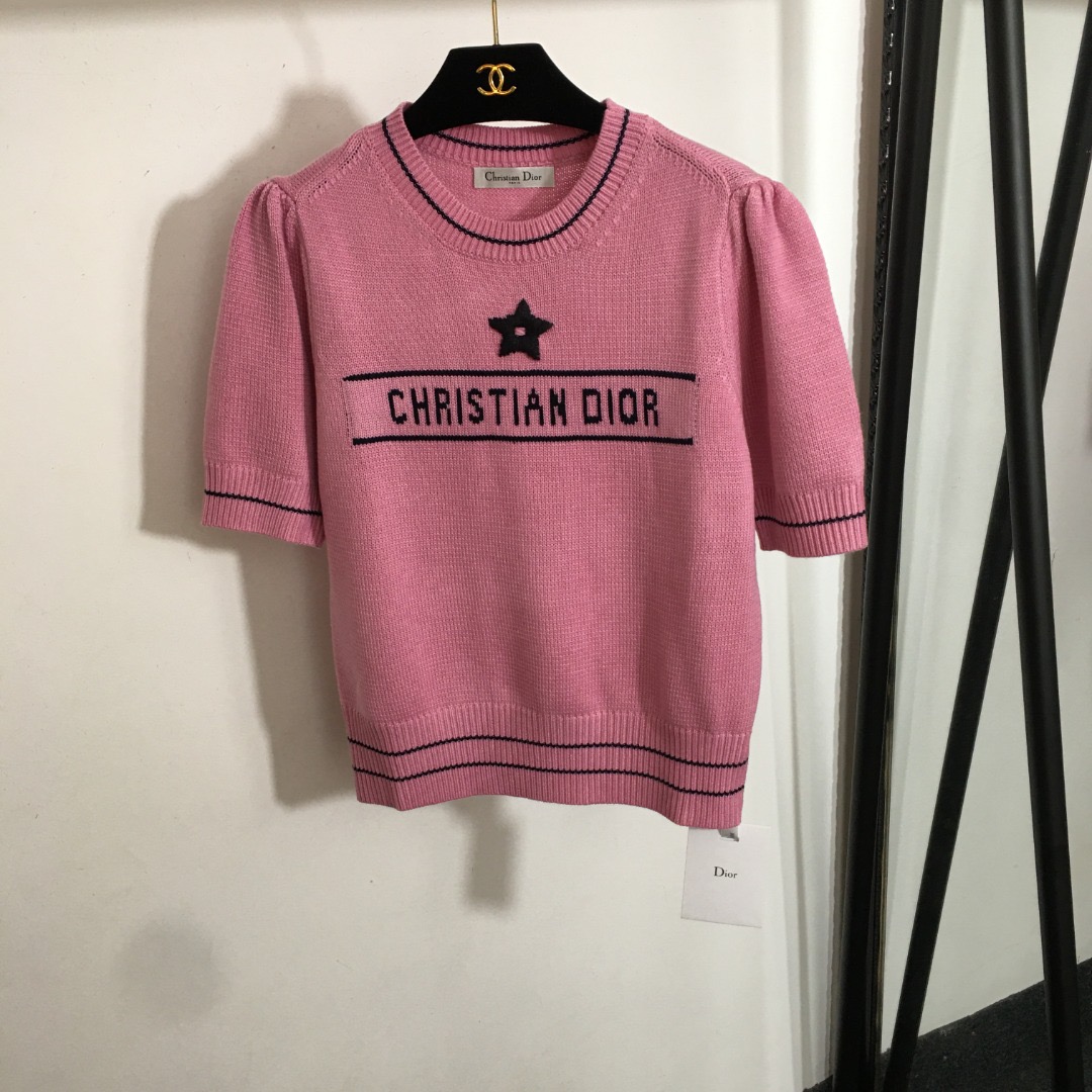 dior lucky star short sleeved sweater