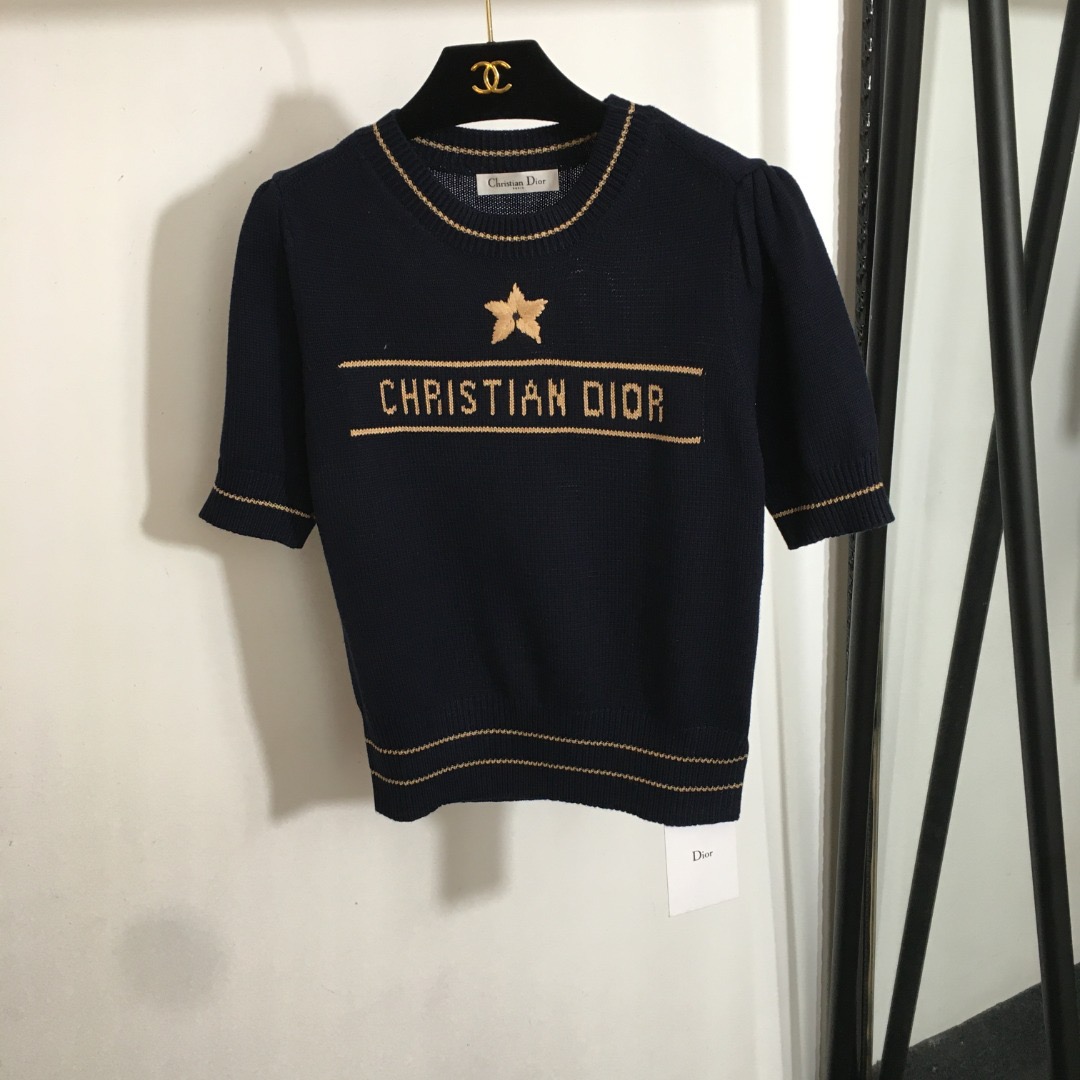 dior lucky star short sleeved sweater