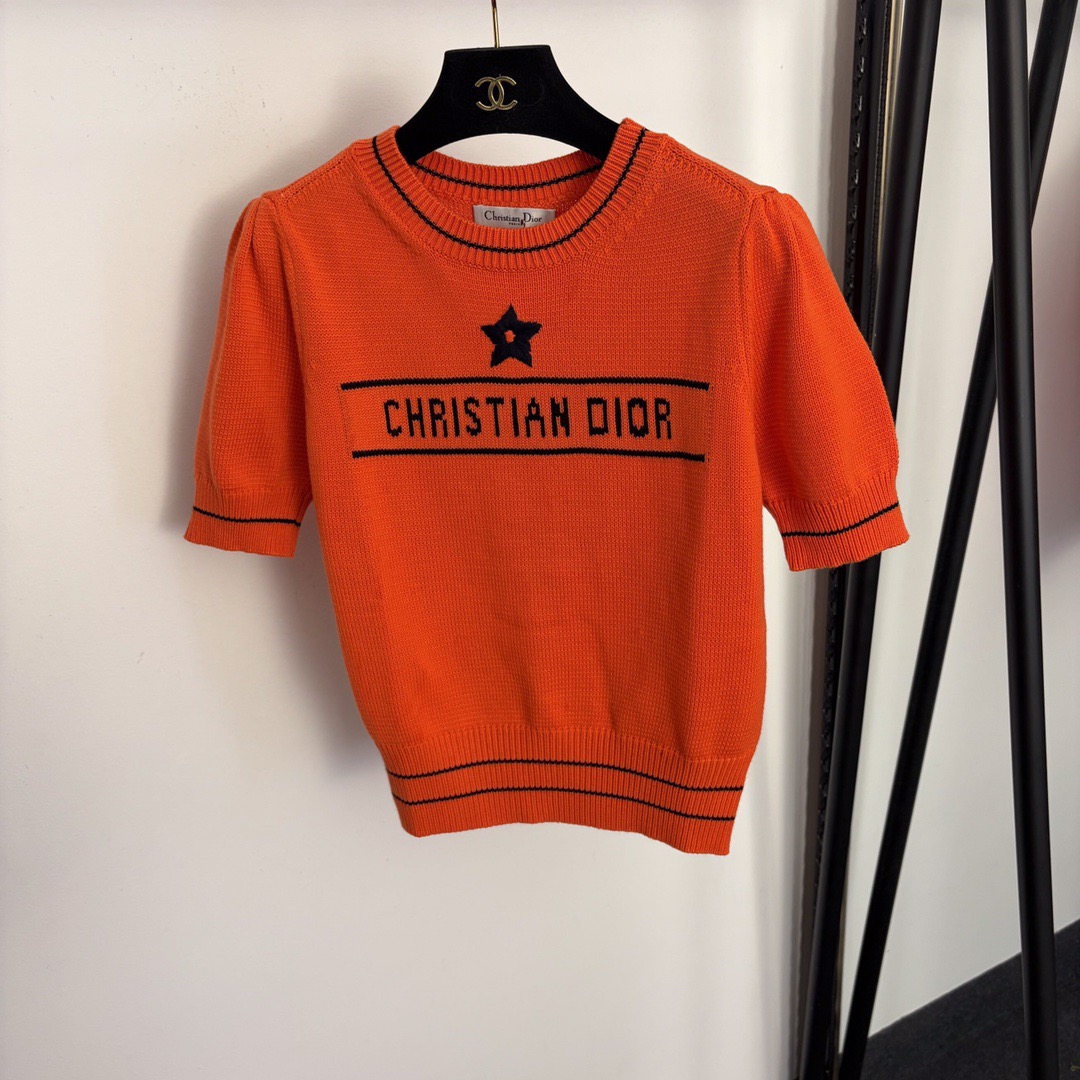 dior lucky star short sleeved sweater