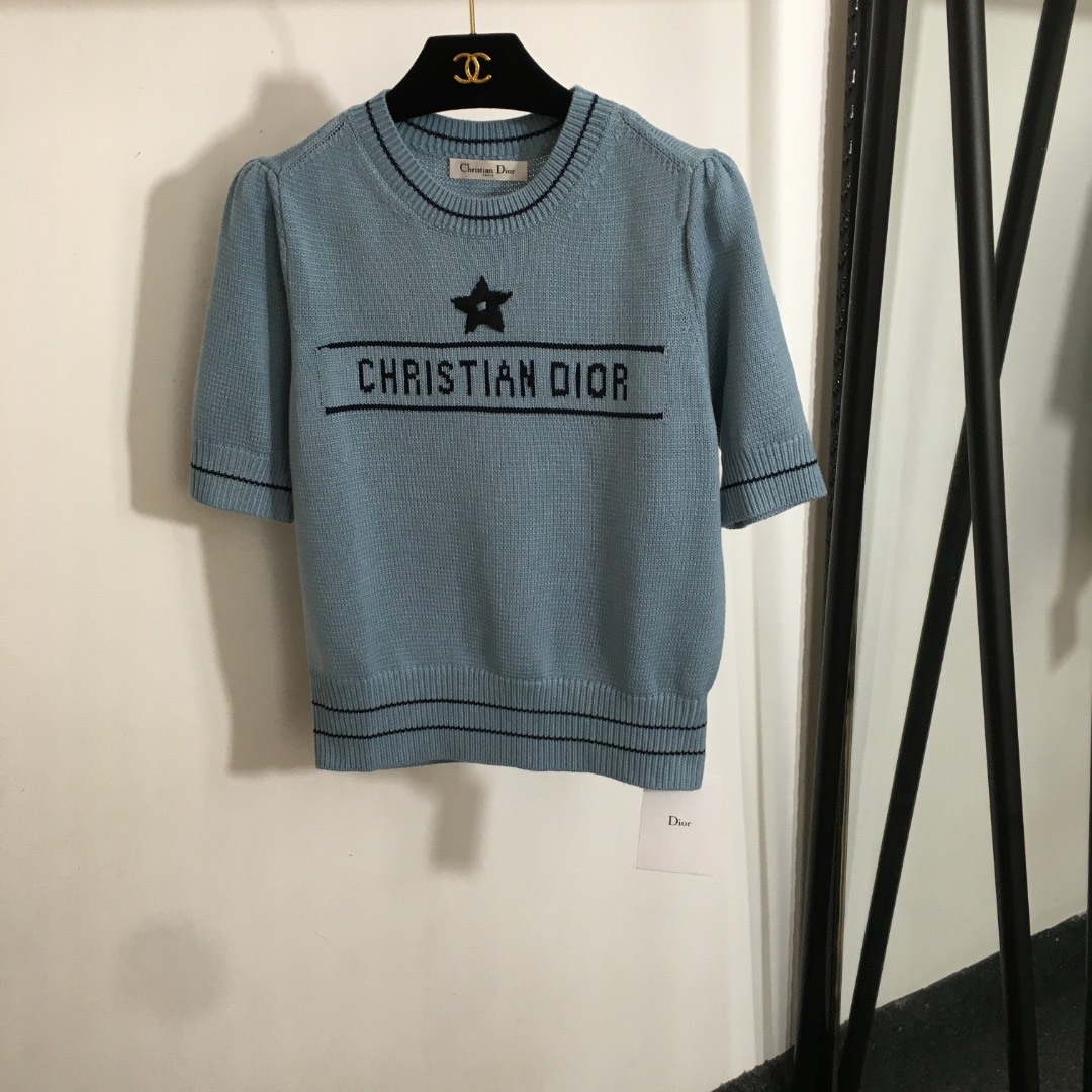 dior lucky star short sleeved sweater