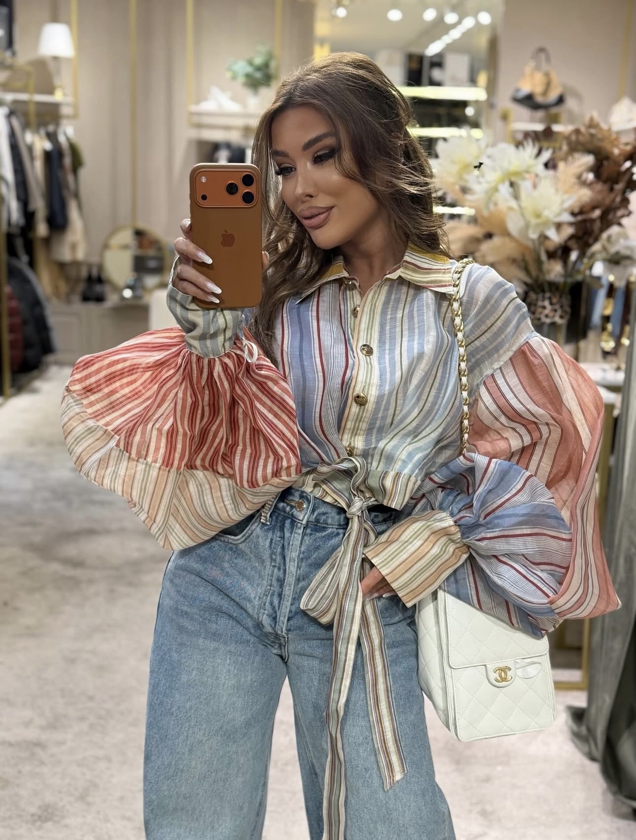 NO:923629,Model number 20258041 Zimmermann's latest contrast striped lace-up waist lantern long-sleeved shirt shirt, color matching, S-XL, [M size shoulder width 55, chest 104, sleeve length 68, length 46; weight 0.240kg], Zimmermann-clothing, shirts,19860909款号20258041 Zimmermann*新款 撞色条纹系带收腰灯笼长袖衬衫 衬衣,拼色,S-XL,【M码肩宽55,胸围104,袖长68,长46；重量0.240kg】,兹默曼-服装,shirts,,Women's clothing