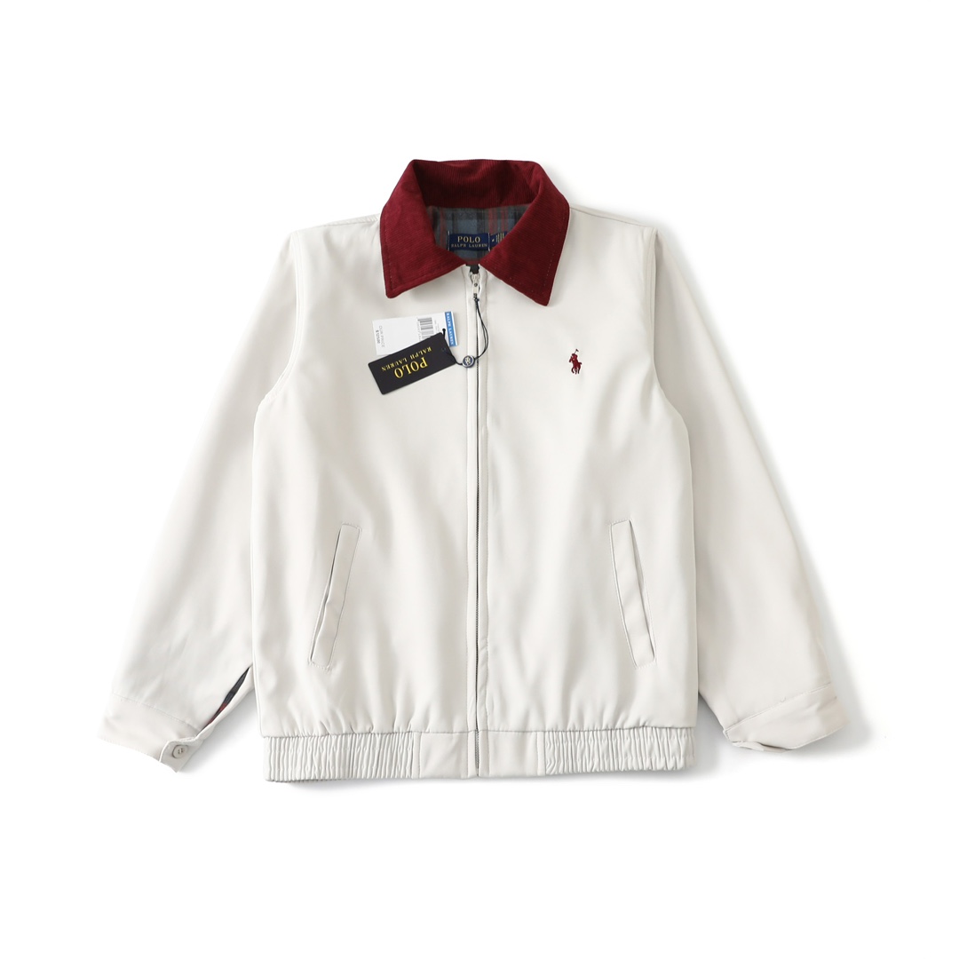 Ralph Lauren Women's Classic Harrington Jacket, Zip-Up Windbreaker, White