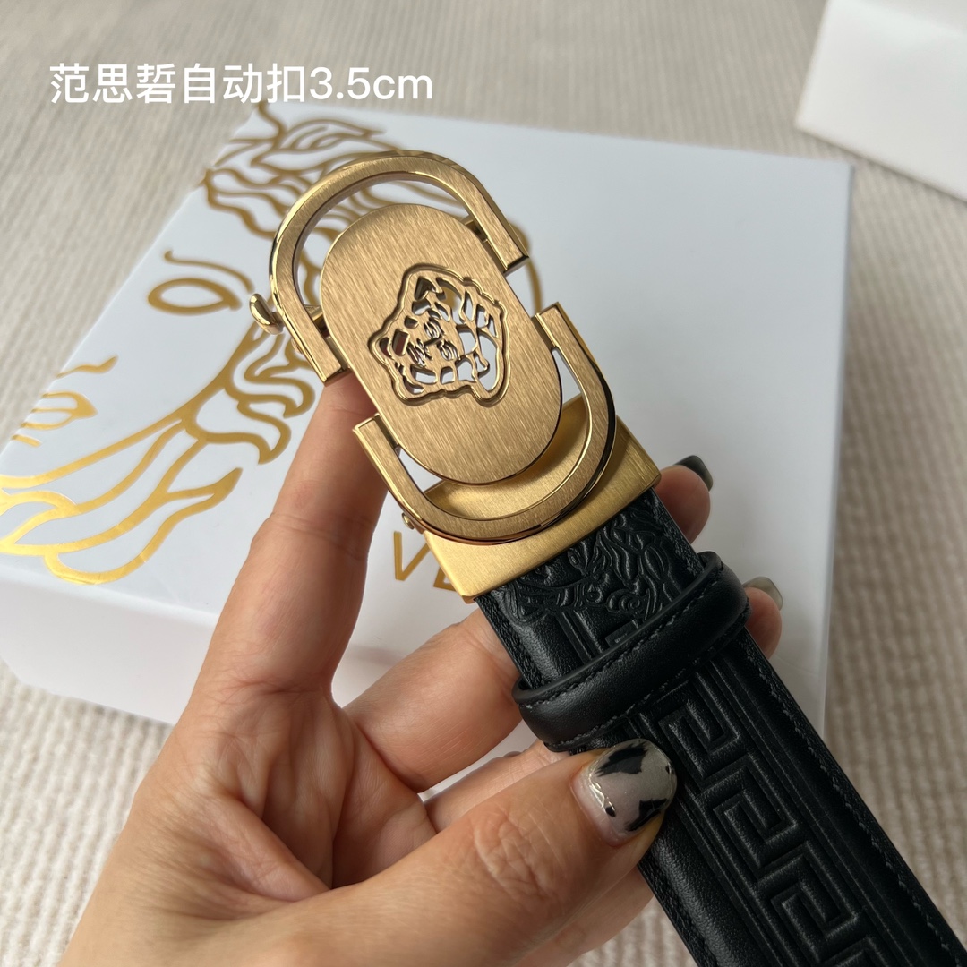 品牌范思硩新款进口小牛皮手感细腻柔软搭配纯钢自动精品钢扣男士必备！宽度3.5cm