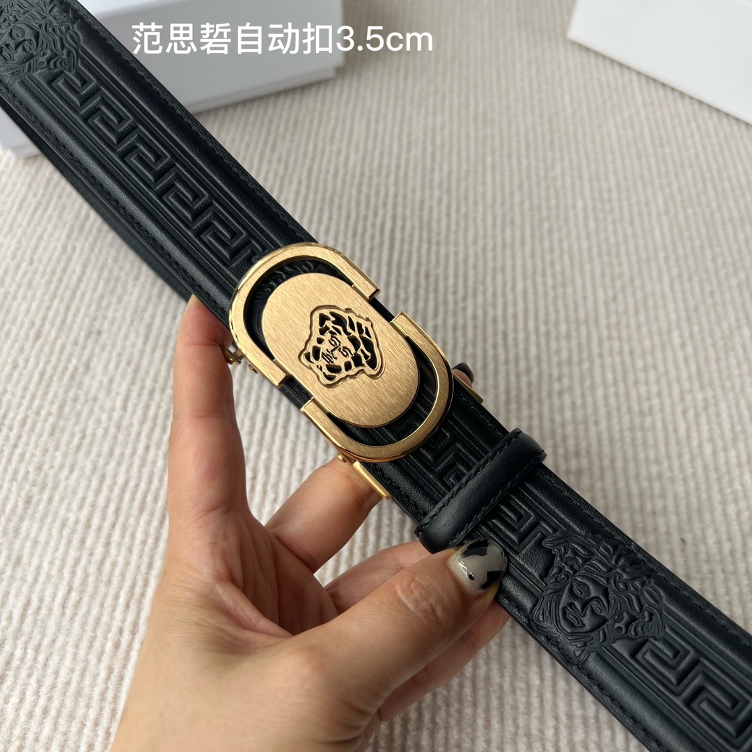 品牌范思硩新款进口小牛皮手感细腻柔软搭配纯钢自动精品钢扣男士必备！宽度3.5cm