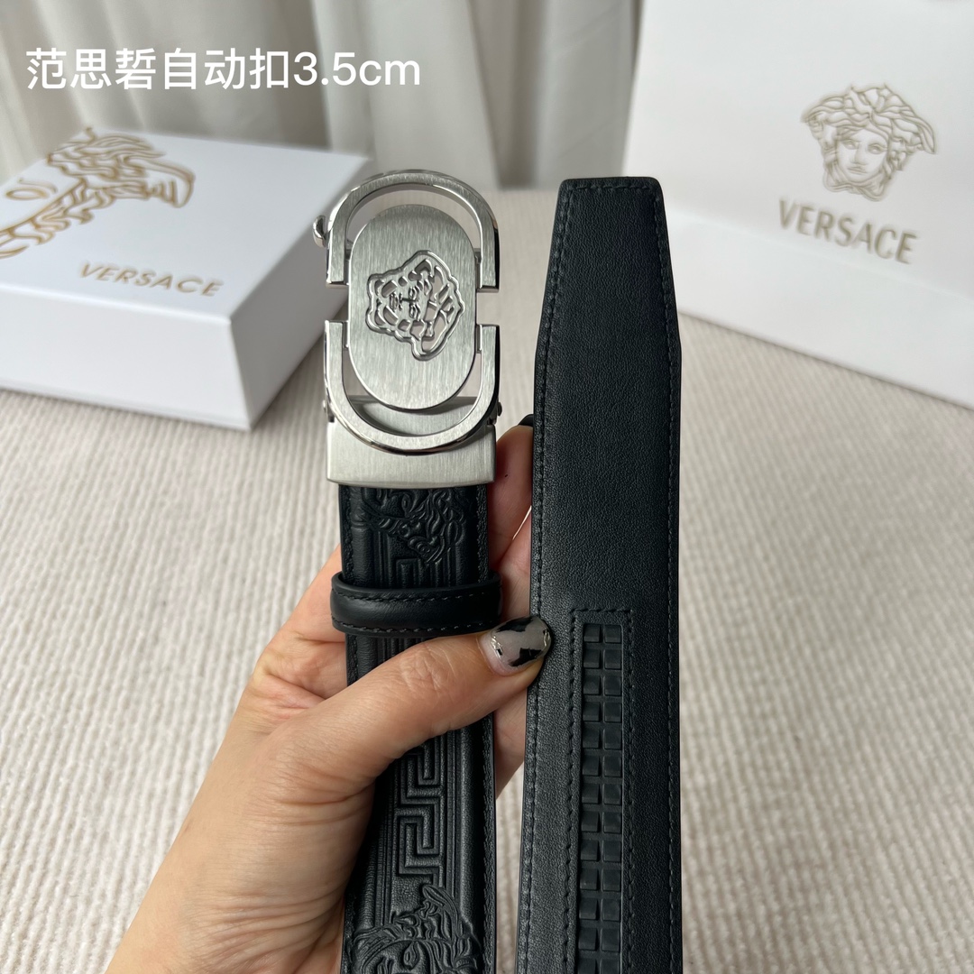 品牌范思硩新款进口小牛皮手感细腻柔软搭配纯钢自动精品钢扣男士必备！宽度3.5cm