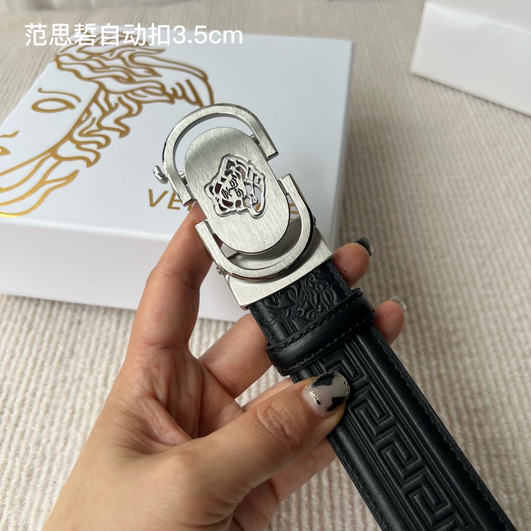 品牌范思硩新款进口小牛皮手感细腻柔软搭配纯钢自动精品钢扣男士必备！宽度3.5cm