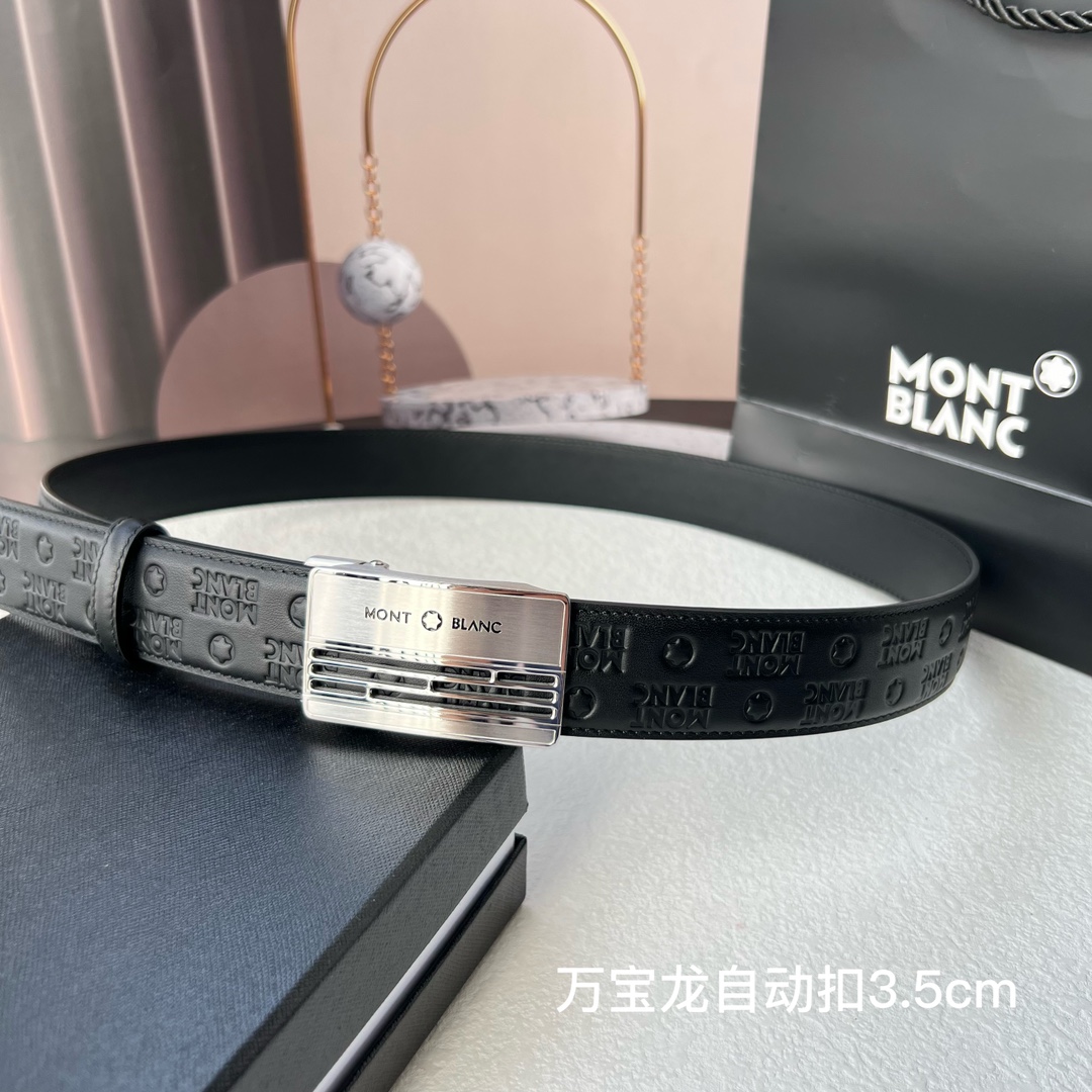 品牌万宝龙新款进口小牛皮手感细腻柔软搭配纯钢自动精品钢扣男士必备！宽度3.5cm