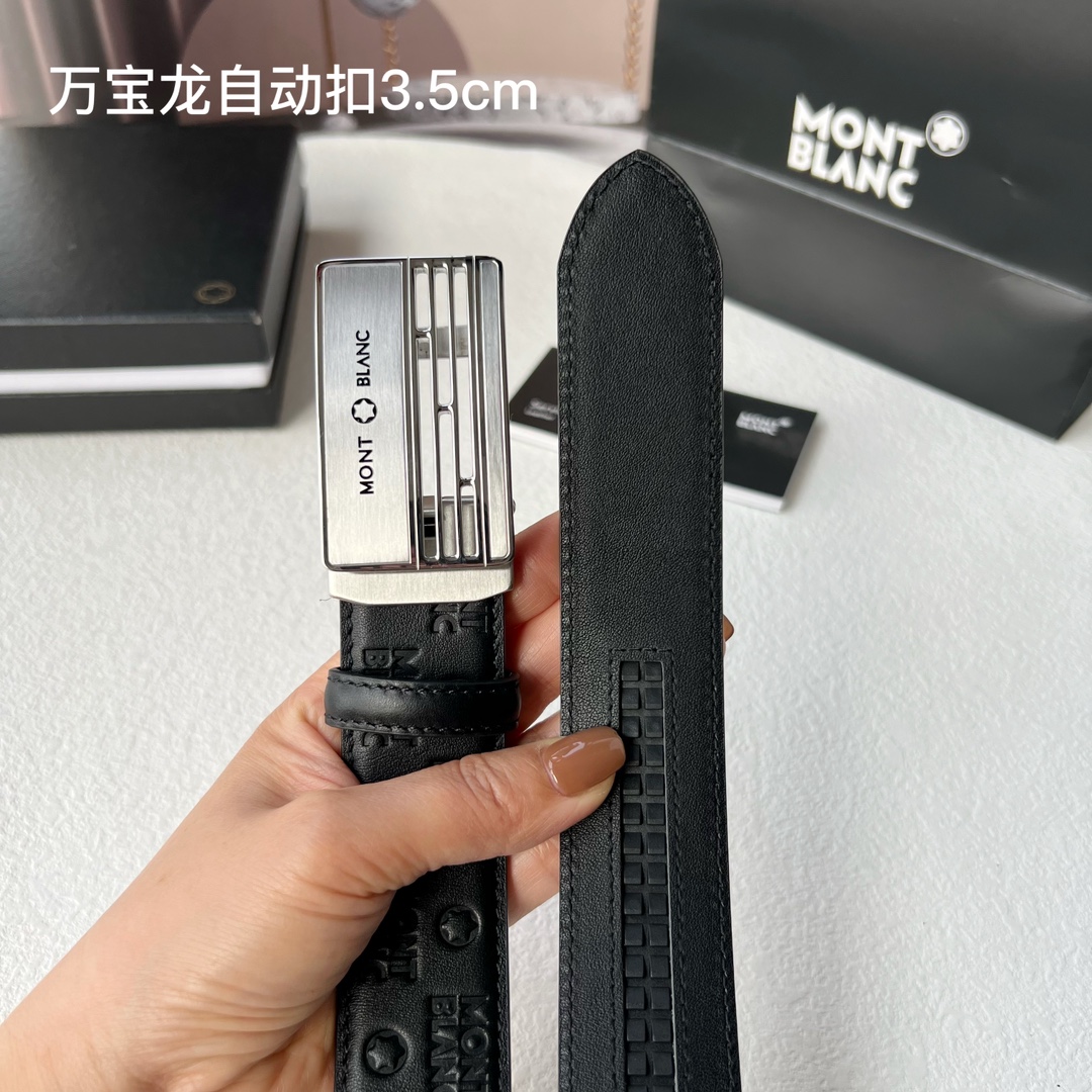品牌万宝龙新款进口小牛皮手感细腻柔软搭配纯钢自动精品钢扣男士必备！宽度3.5cm