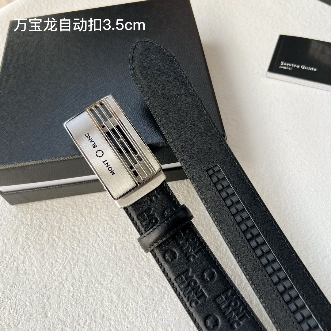 品牌万宝龙新款进口小牛皮手感细腻柔软搭配纯钢自动精品钢扣男士必备！宽度3.5cm