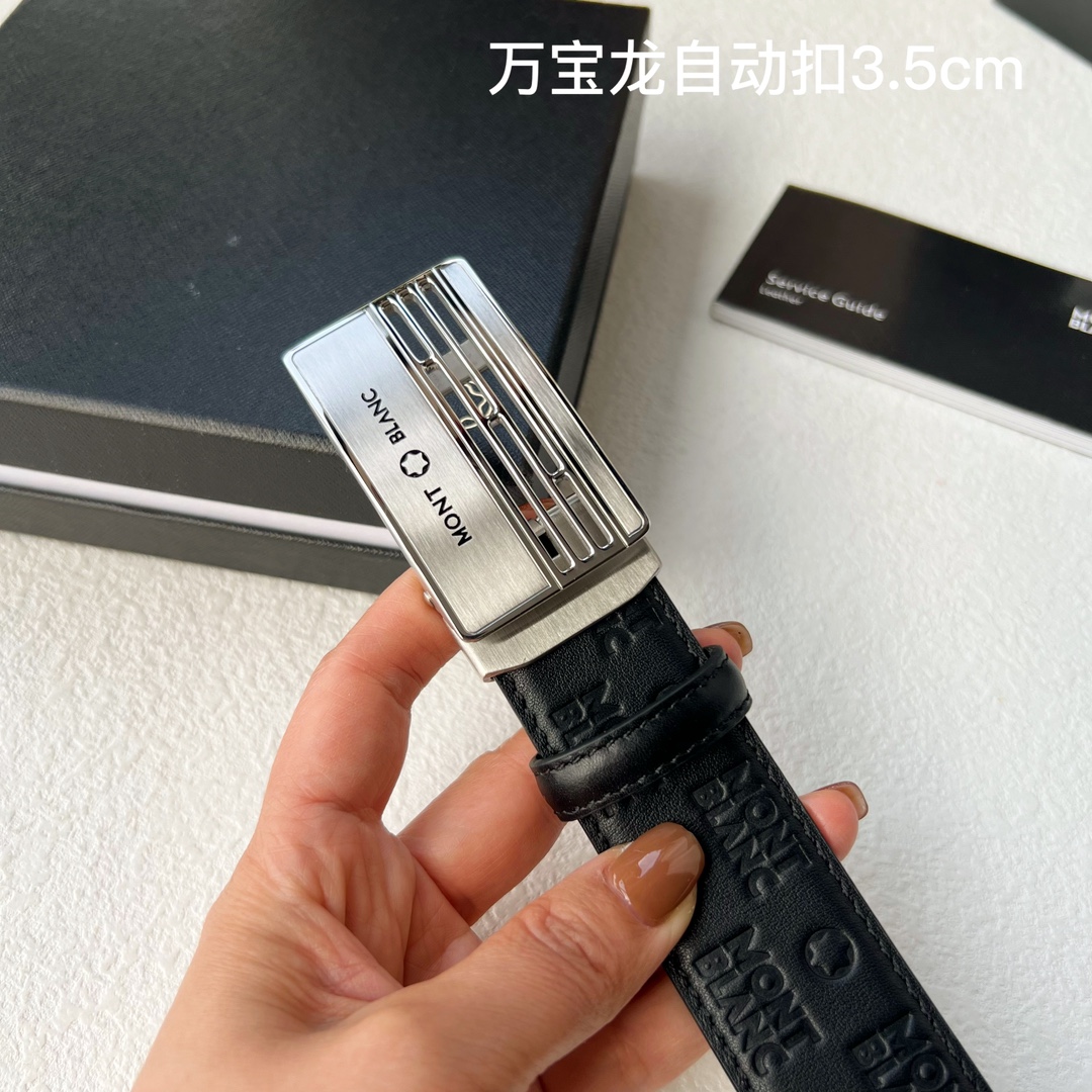 品牌万宝龙新款进口小牛皮手感细腻柔软搭配纯钢自动精品钢扣男士必备！宽度3.5cm