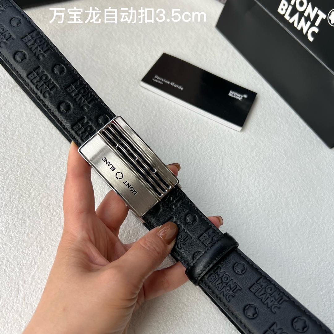 品牌万宝龙新款进口小牛皮手感细腻柔软搭配纯钢自动精品钢扣男士必备！宽度3.5cm