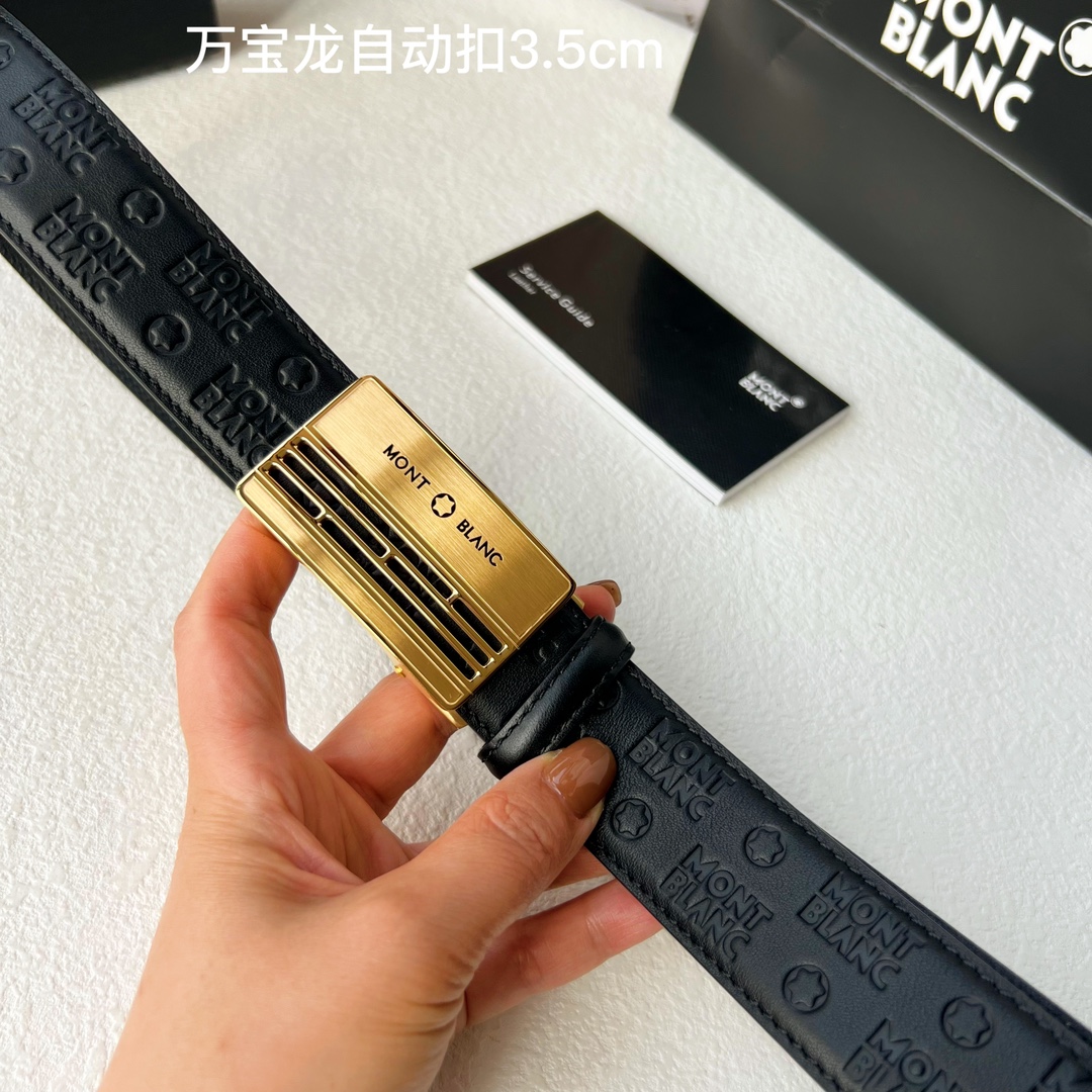 品牌万宝龙新款进口小牛皮手感细腻柔软搭配纯钢自动精品钢扣男士必备！宽度3.5cm