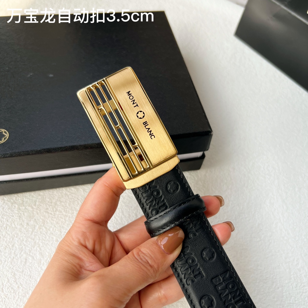 品牌万宝龙新款进口小牛皮手感细腻柔软搭配纯钢自动精品钢扣男士必备！宽度3.5cm