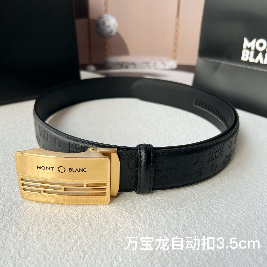 品牌万宝龙新款进口小牛皮手感细腻柔软搭配纯钢自动精品钢扣男士必备！宽度3.5cm
